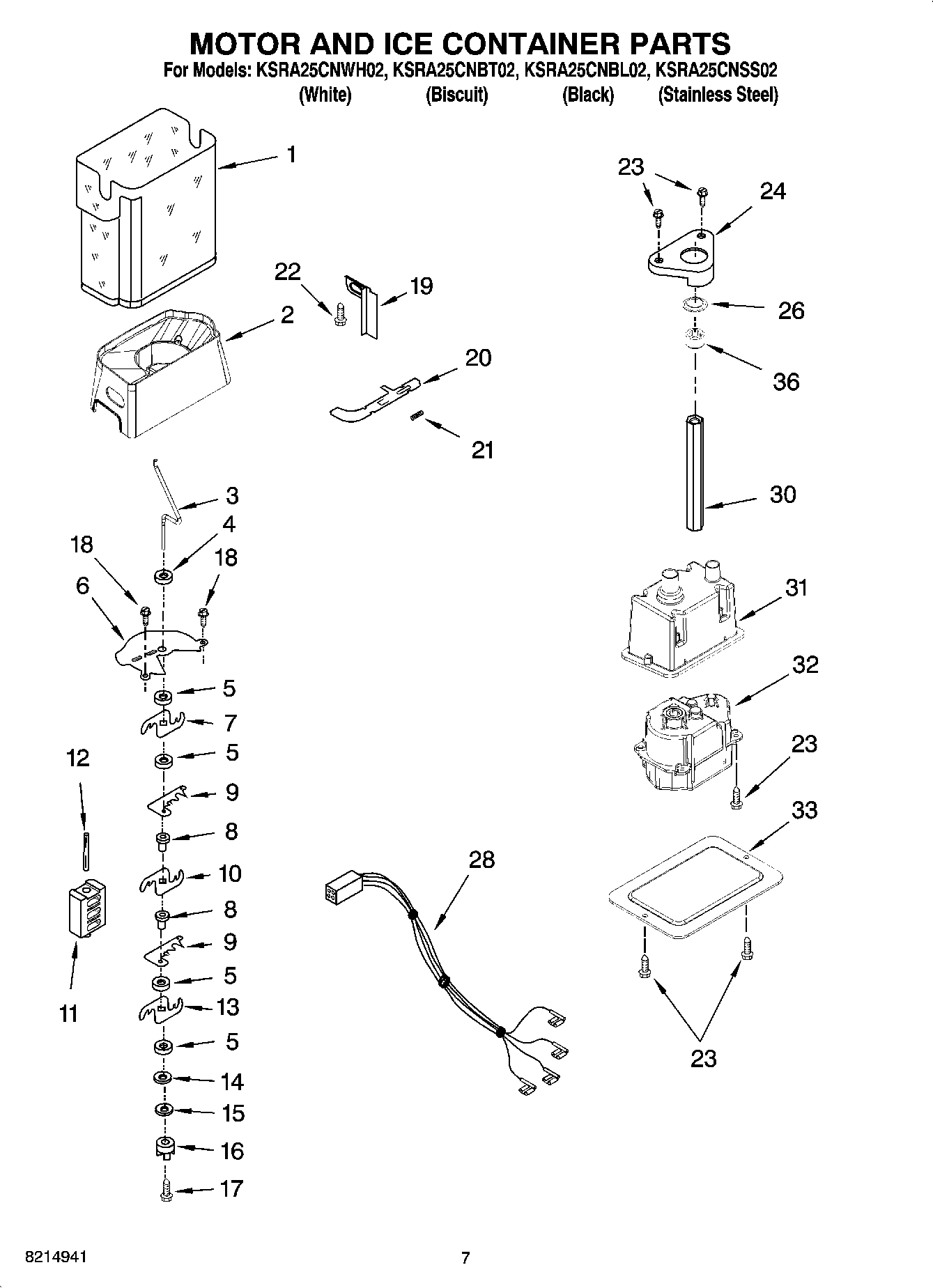 05 - MOTOR AND ICE CONTAINER PARTS