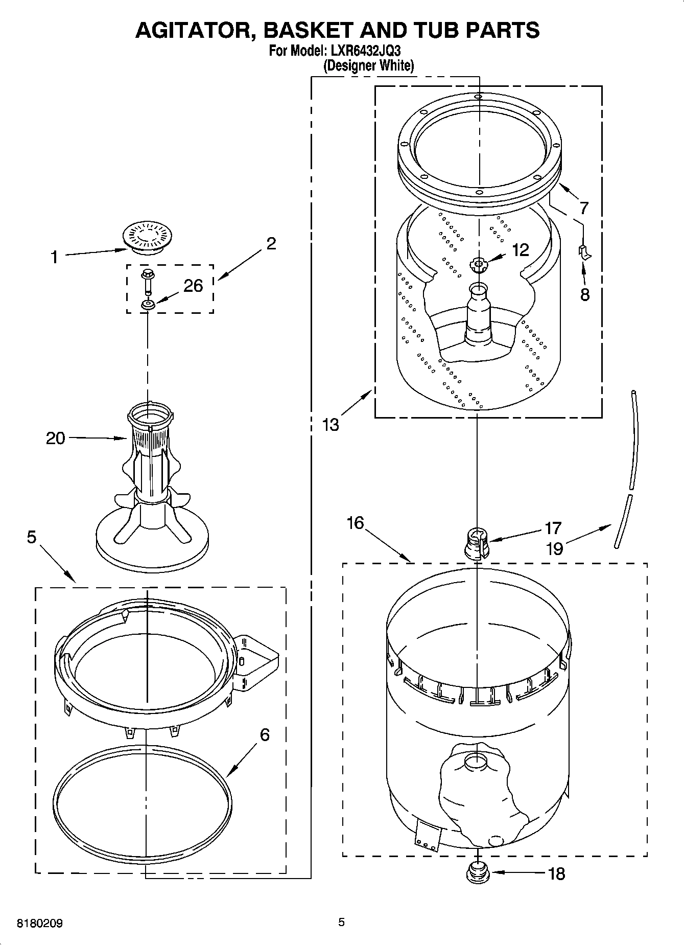 03 - AGITATOR, BASKET AND TUB PARTS
