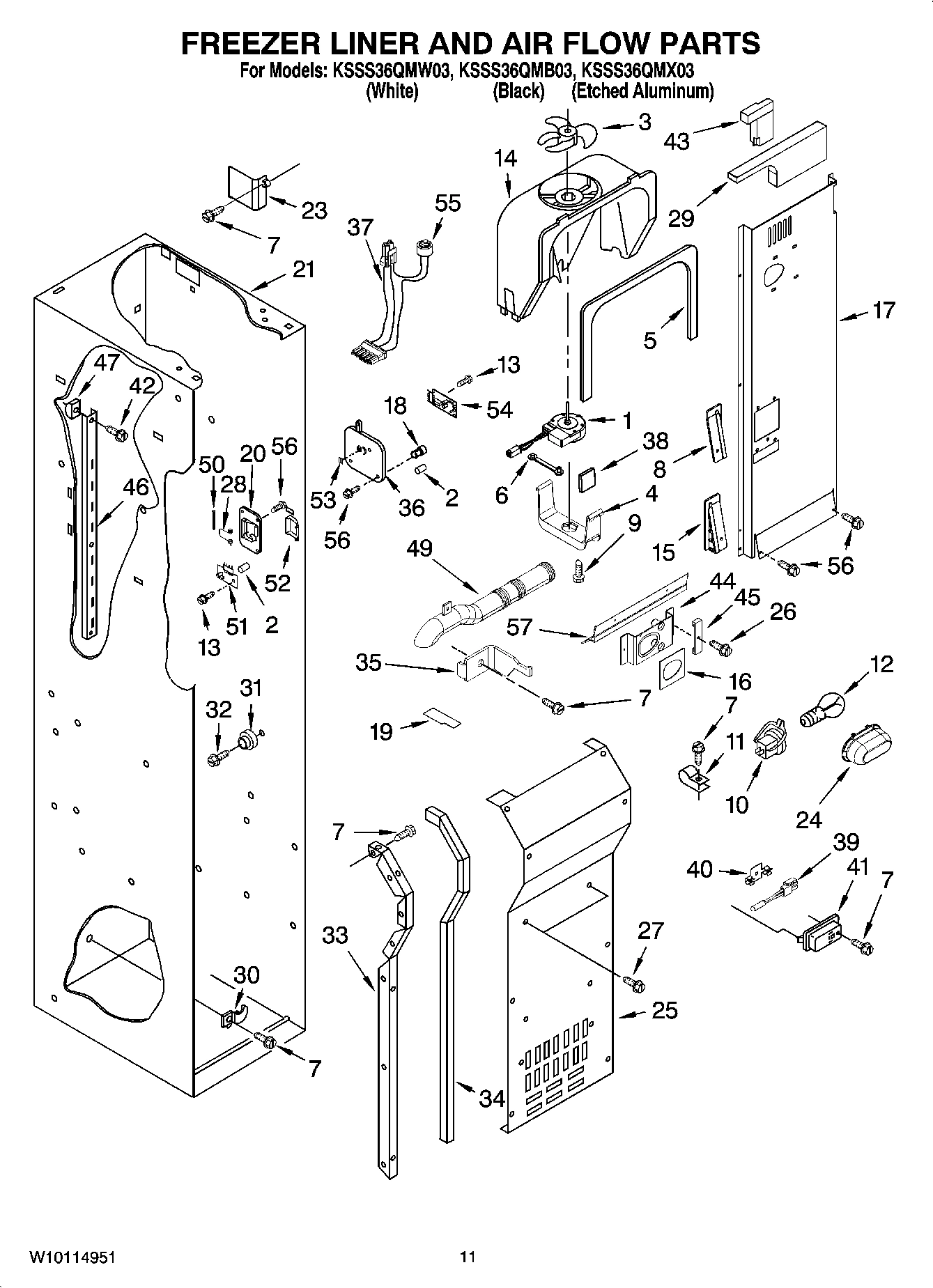 08 - FREEZER LINER AND AIR FLOW PARTS