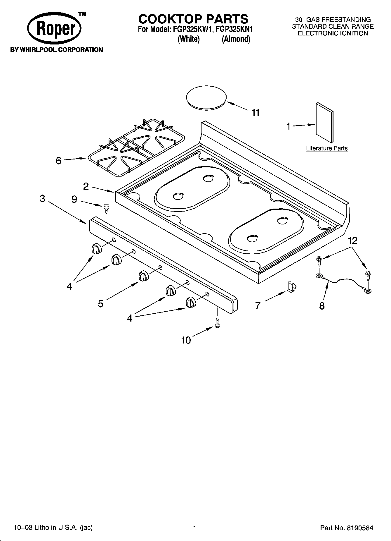 01 - COOKTOP PARTS