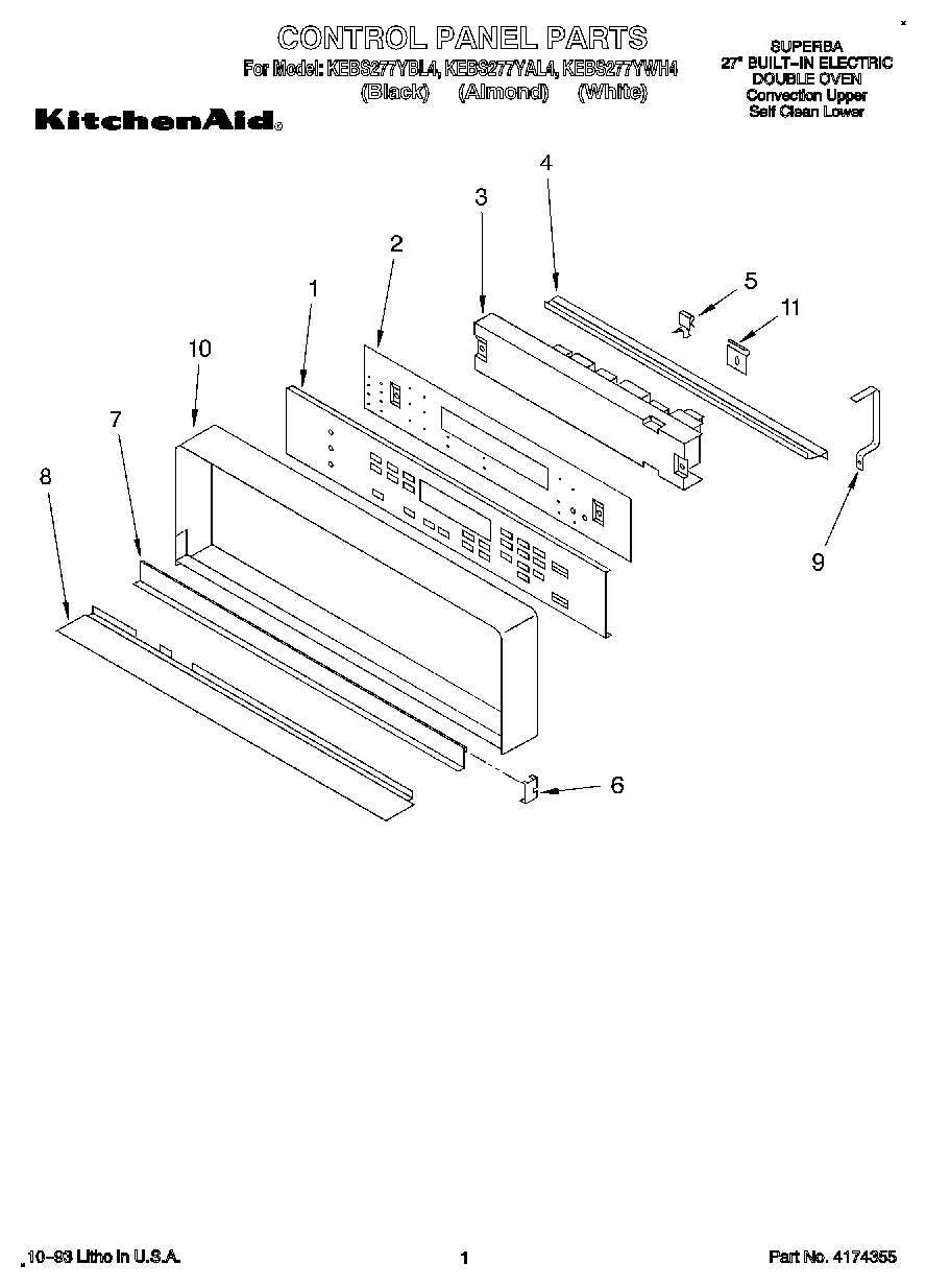 01 - CONTROL PANEL, LIT/OPTIONAL