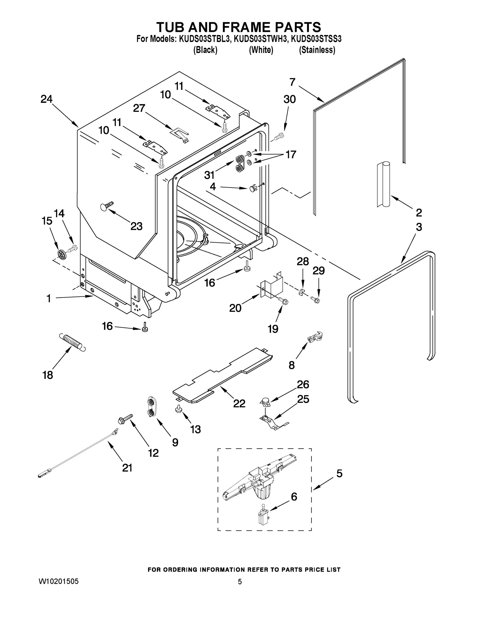 05 - TUB AND FRAME PARTS