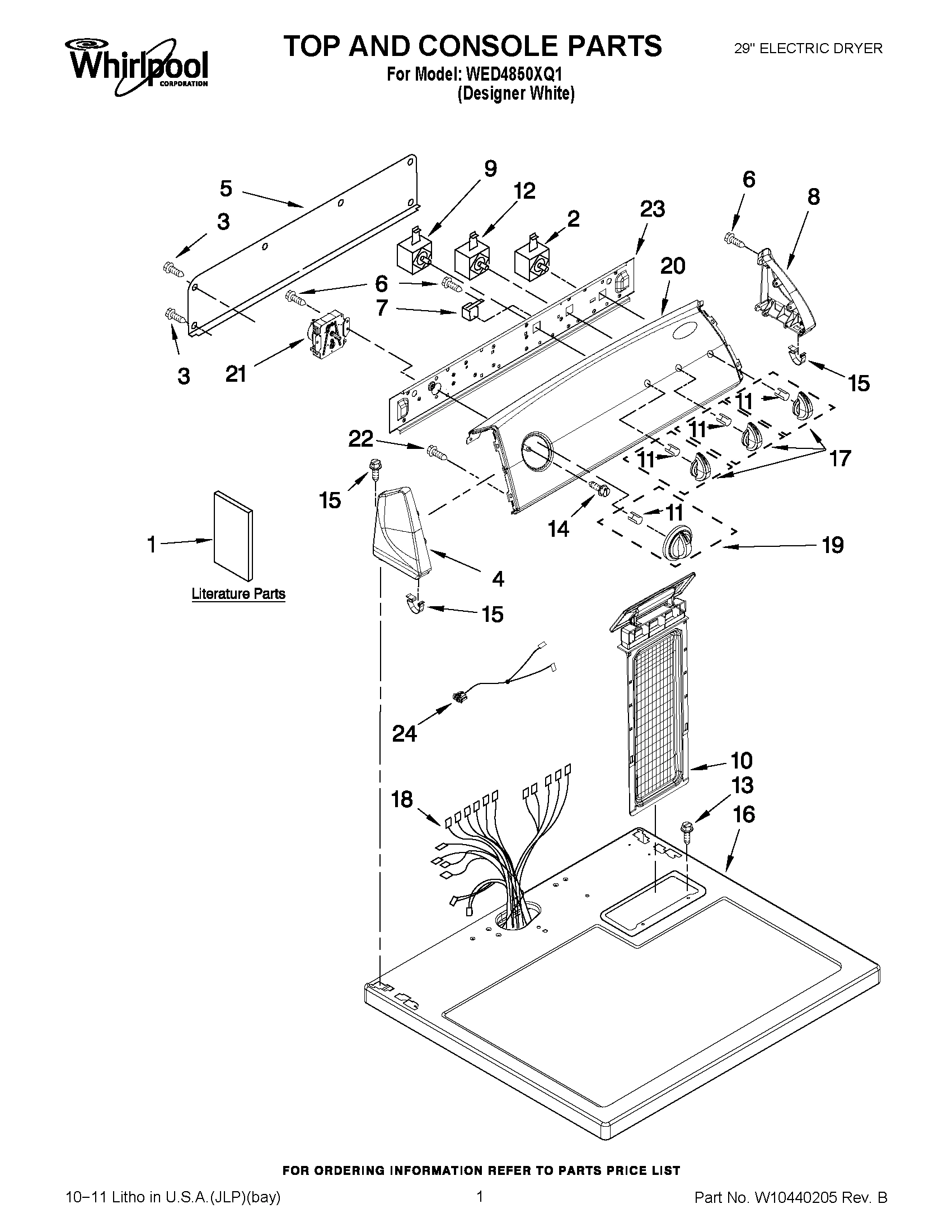 01 - TOP AND CONSOLE PARTS