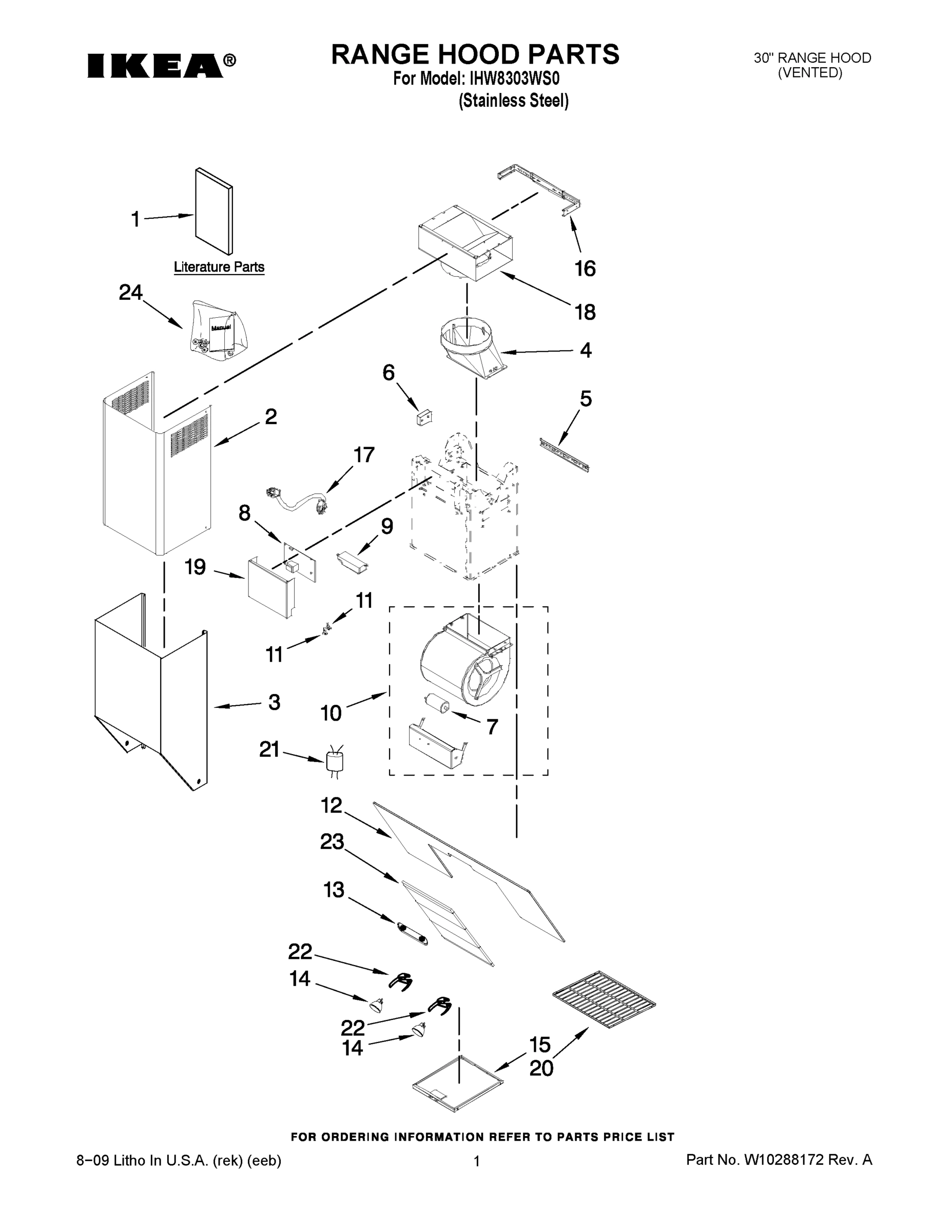 01 - RANGE HOOD PARTS