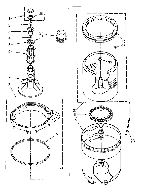 AGITATOR, BASKET AND TUB PARTS