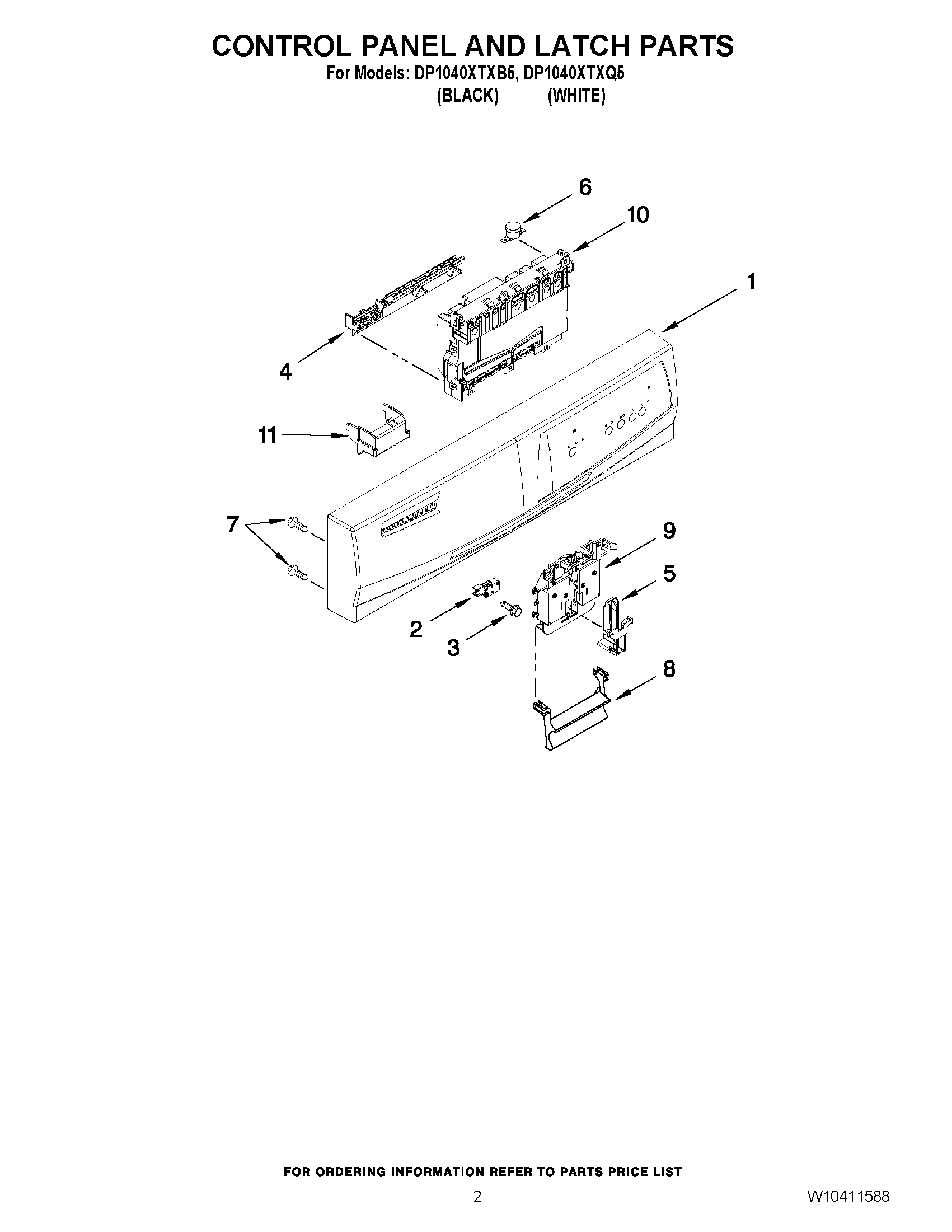 02 - CONTROL PANEL AND LATCH PARTS