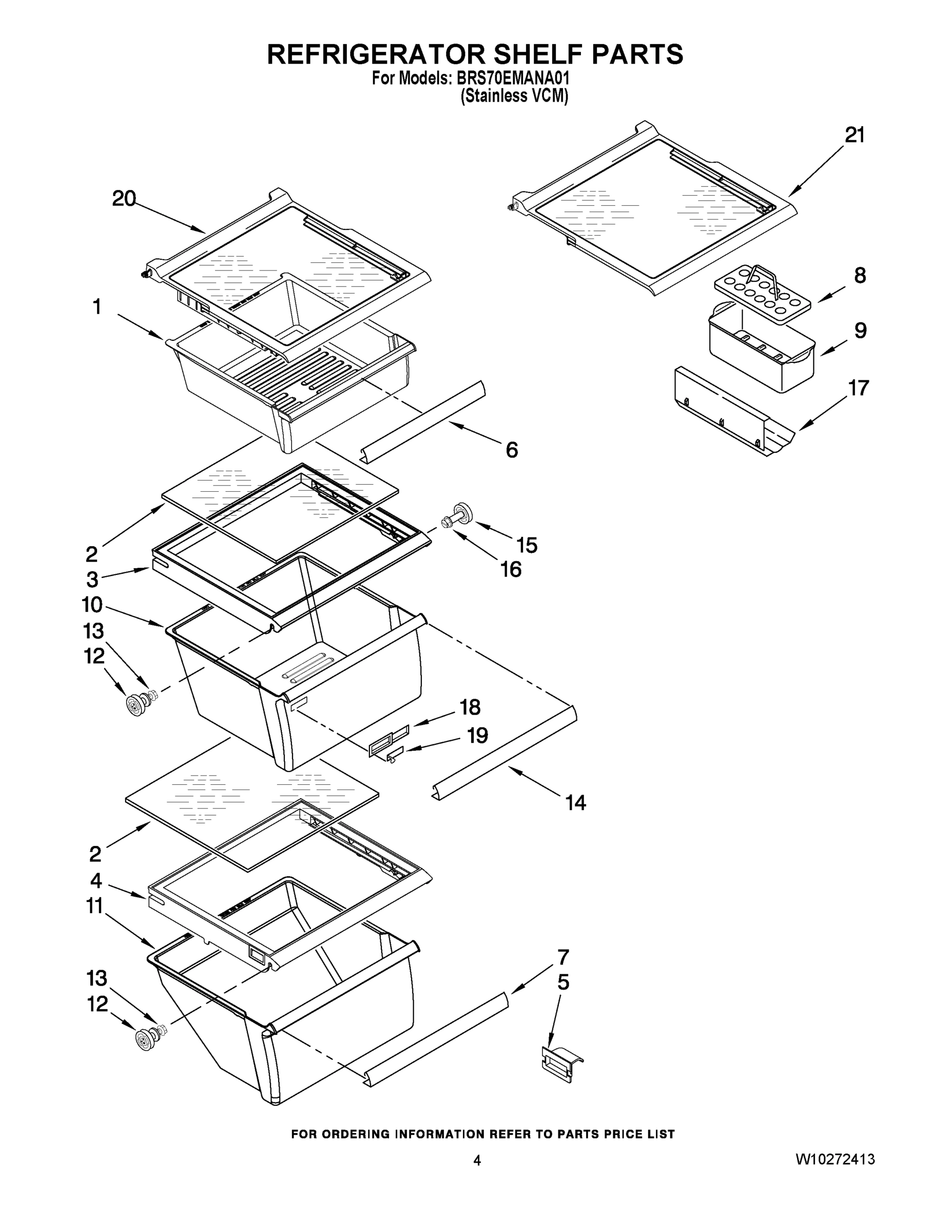 03 - REFRIGERATOR SHELF PARTS