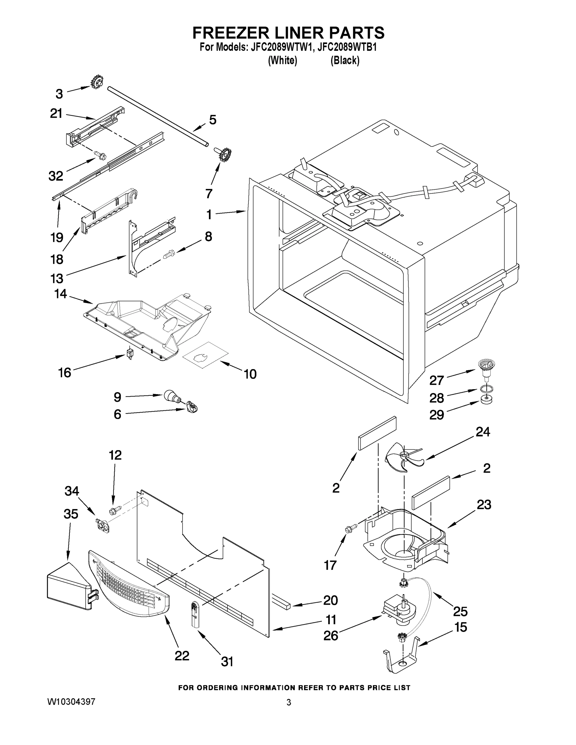 02 - FREEZER LINER PARTS