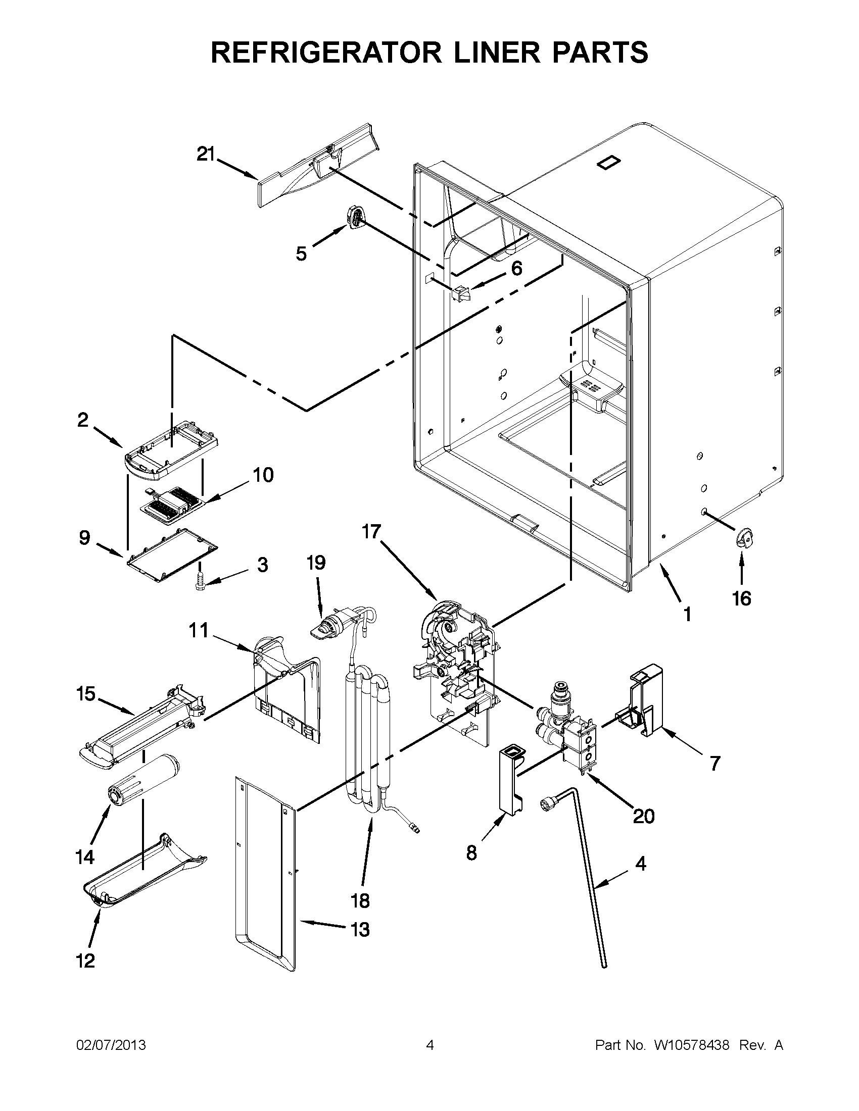 02 - REFRIGERATOR LINER PARTS