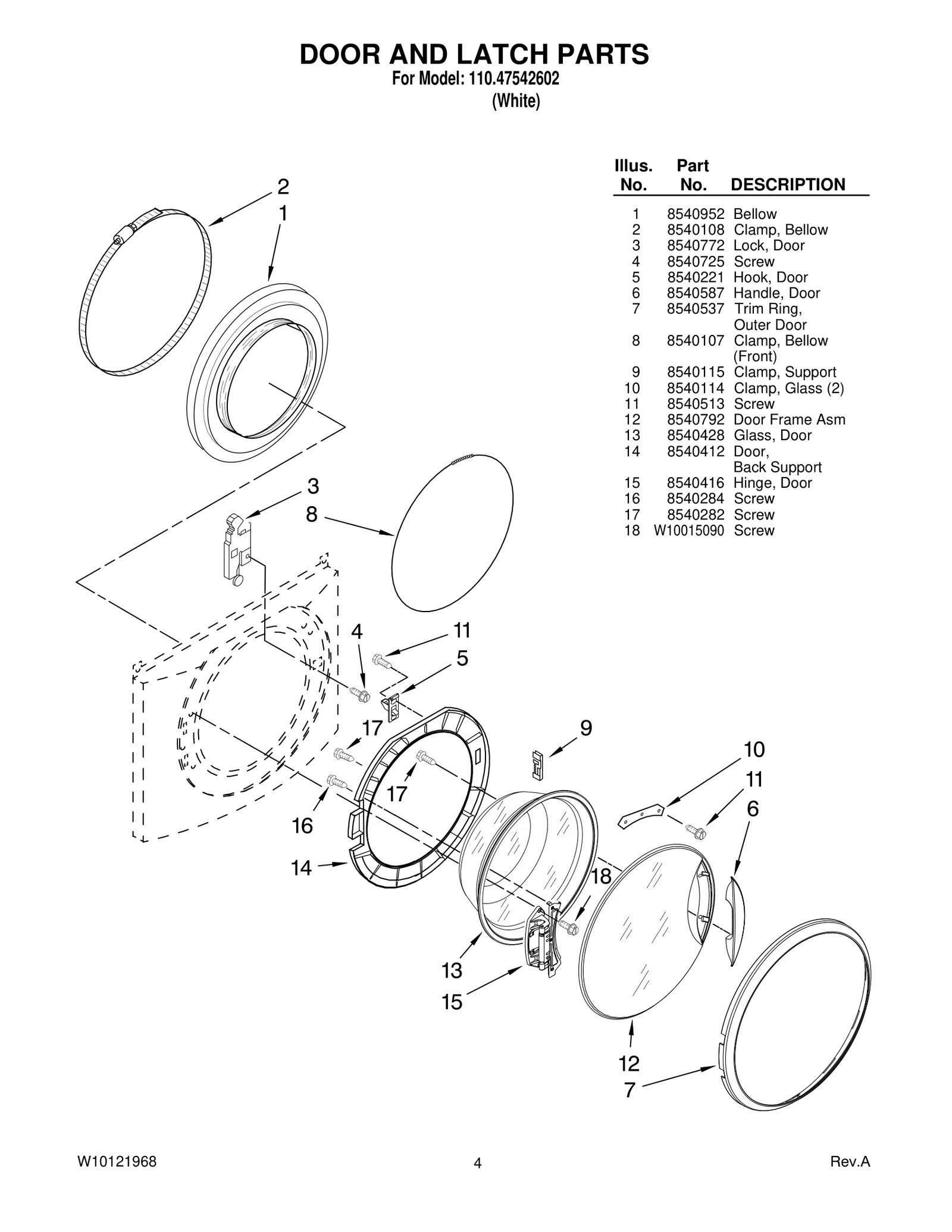 DOOR AND LATCH PARTS