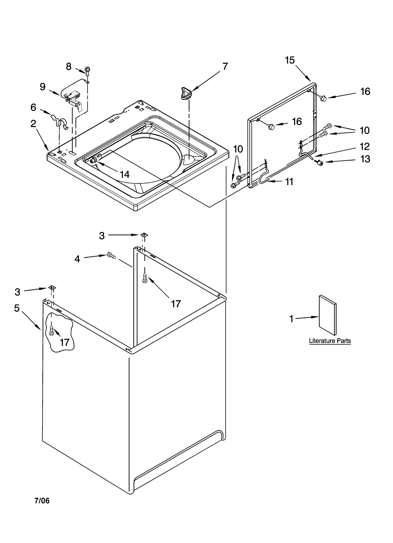 TOP AND CABINET PARTS