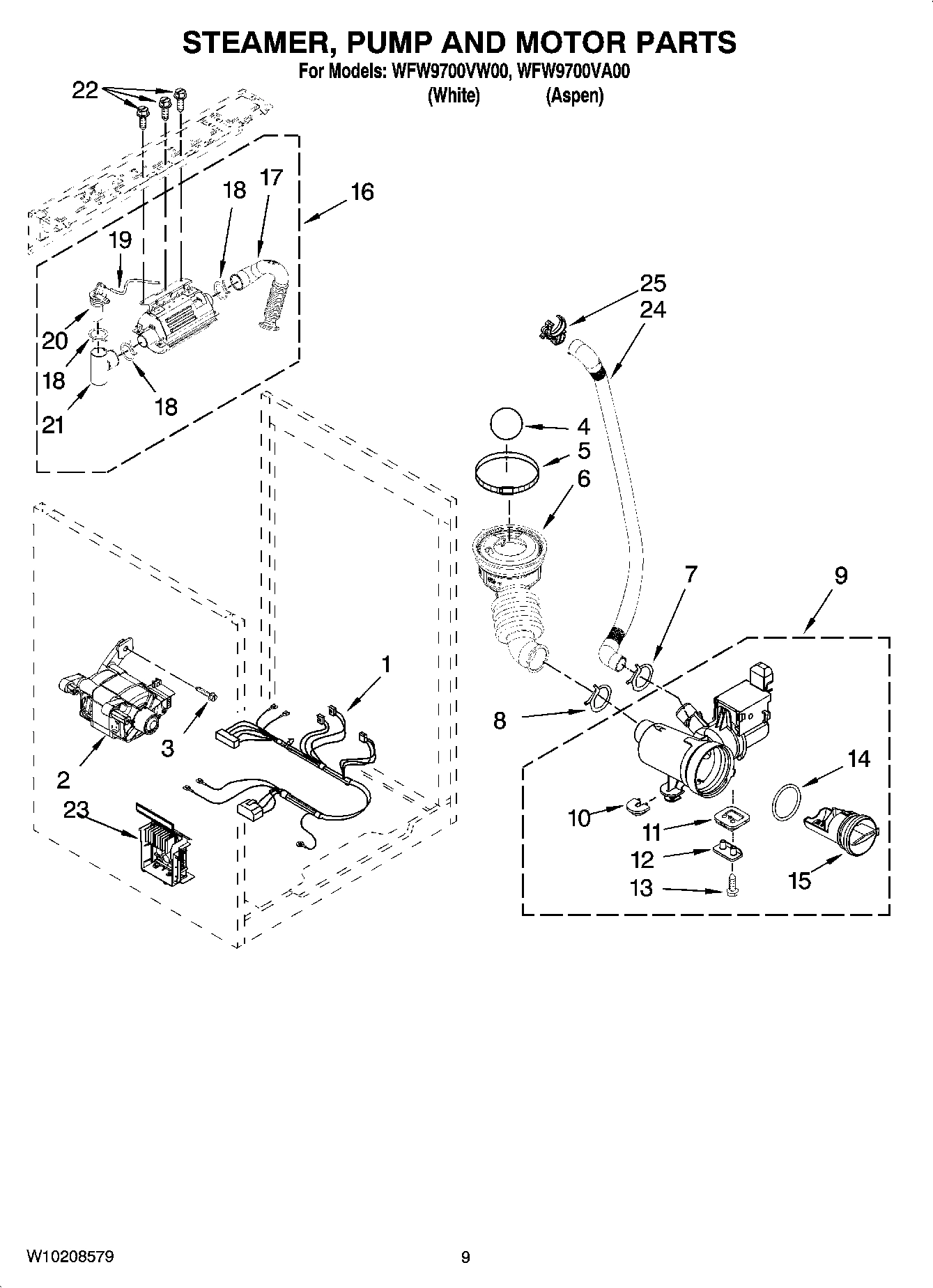 06 - STEAMER, PUMP AND MOTOR PARTS, OPTIONAL PARTS (NOT INCLUDED)
