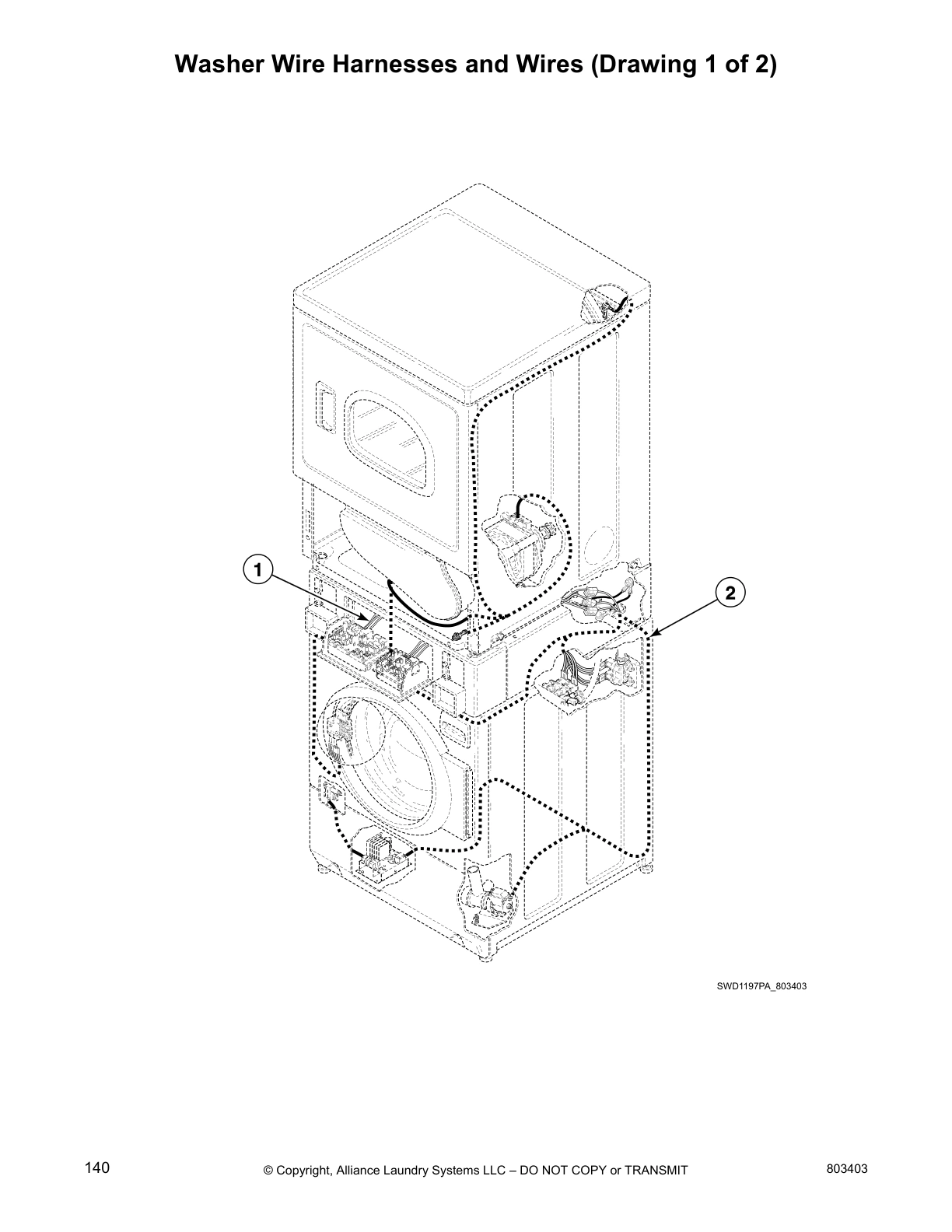 Washer Wire Harnesses and Wires (Drawing 1 of 2)