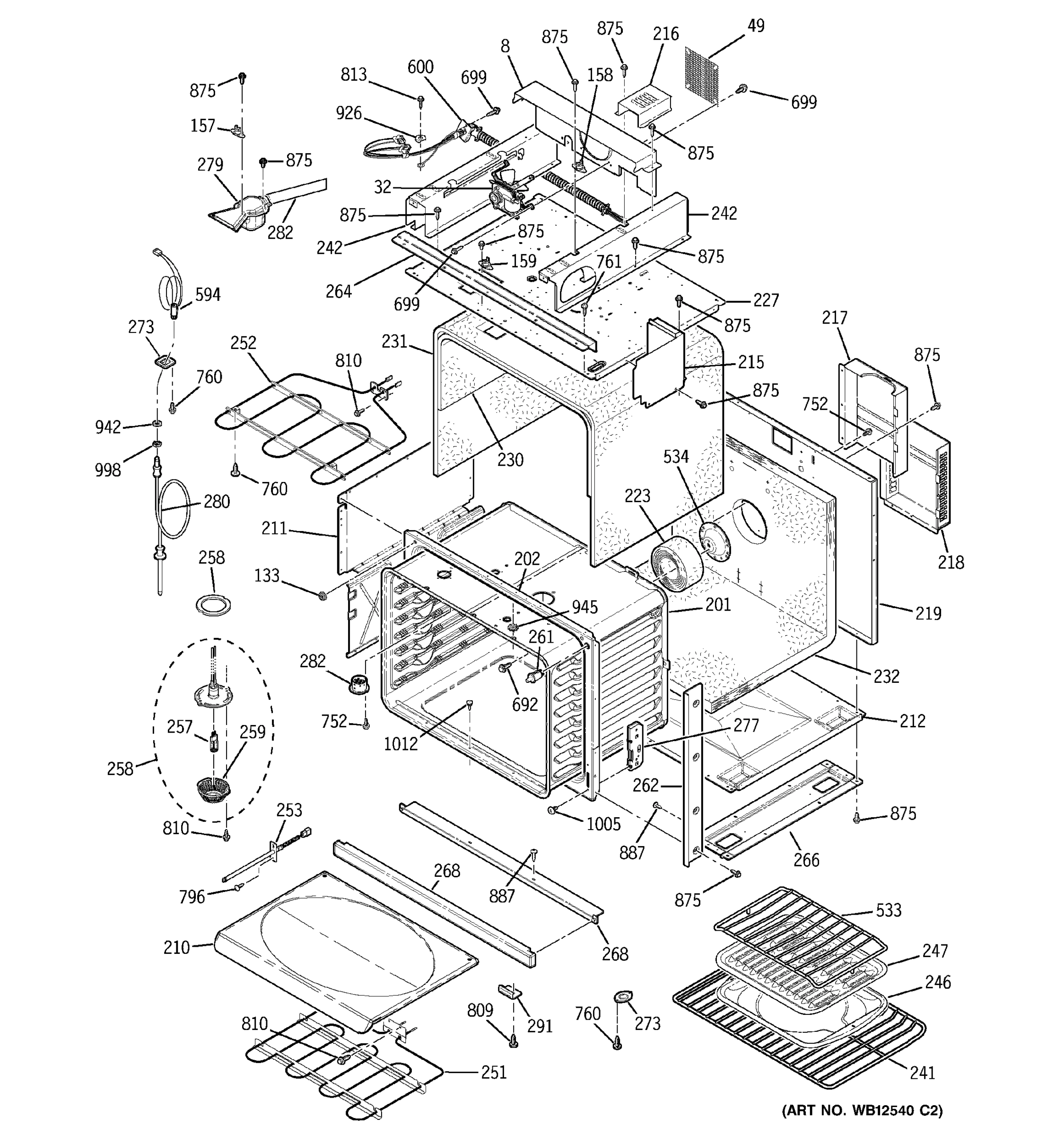 BODY WITH MICROWAVE SUPPORT