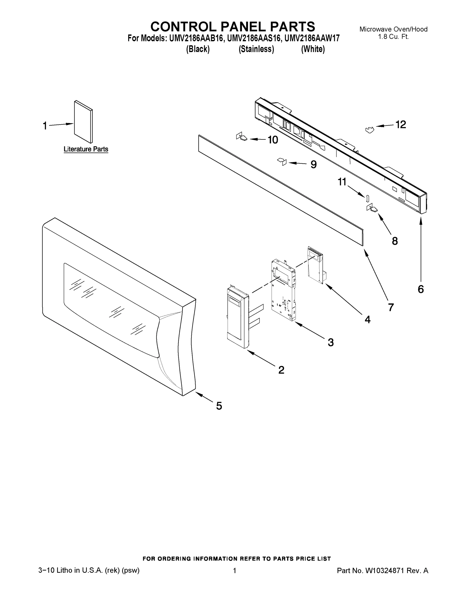 01 - CONTROL PANEL PARTS