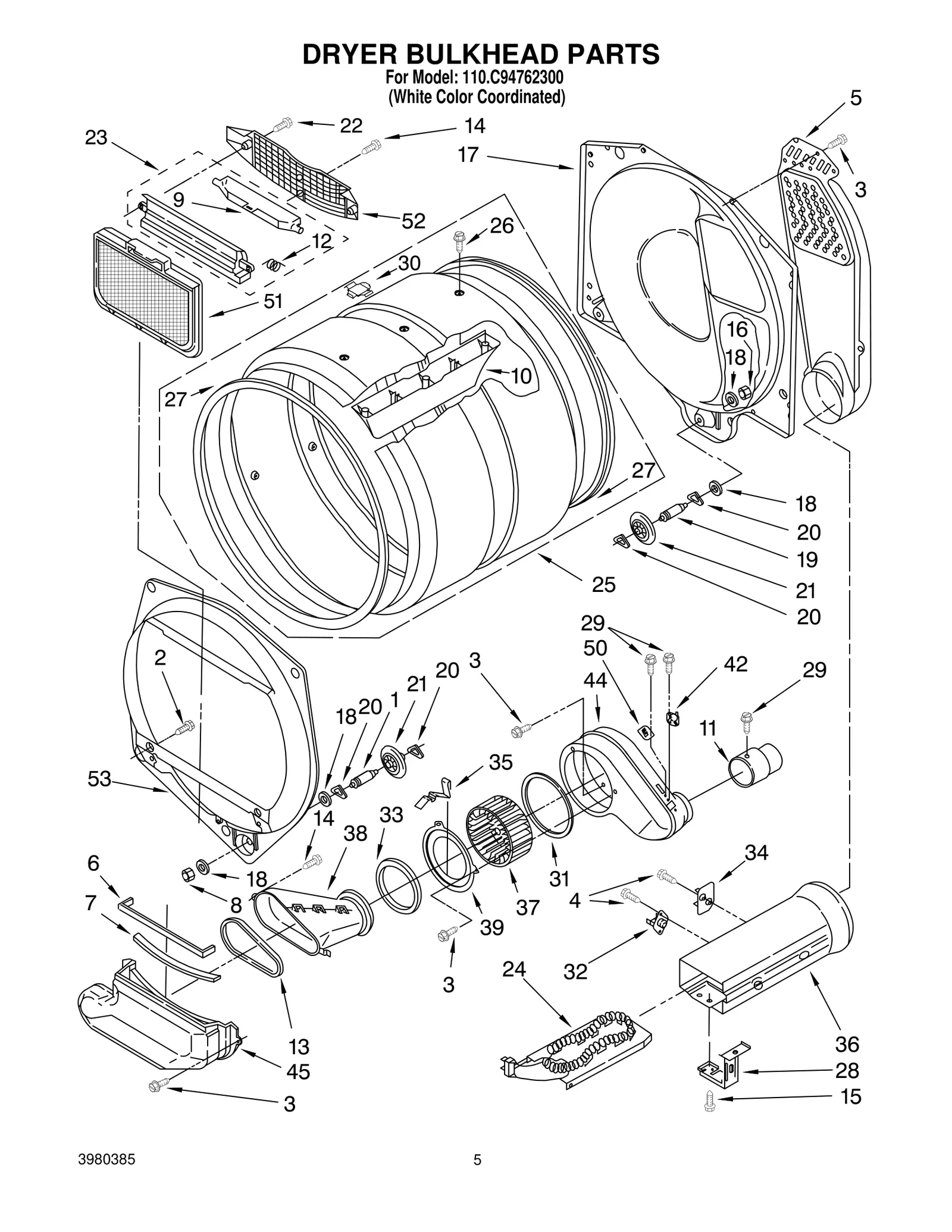 DRYER BULKHEAD PARTS