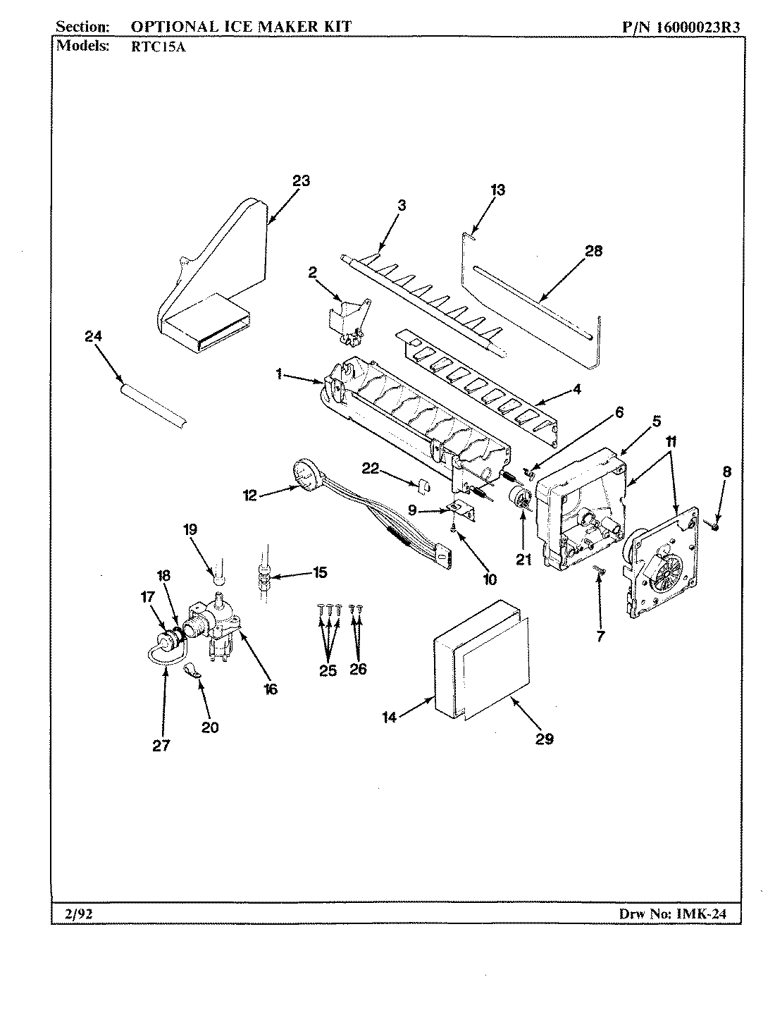 05 - OPTIONAL ICE MAKER KIT (RAE30)