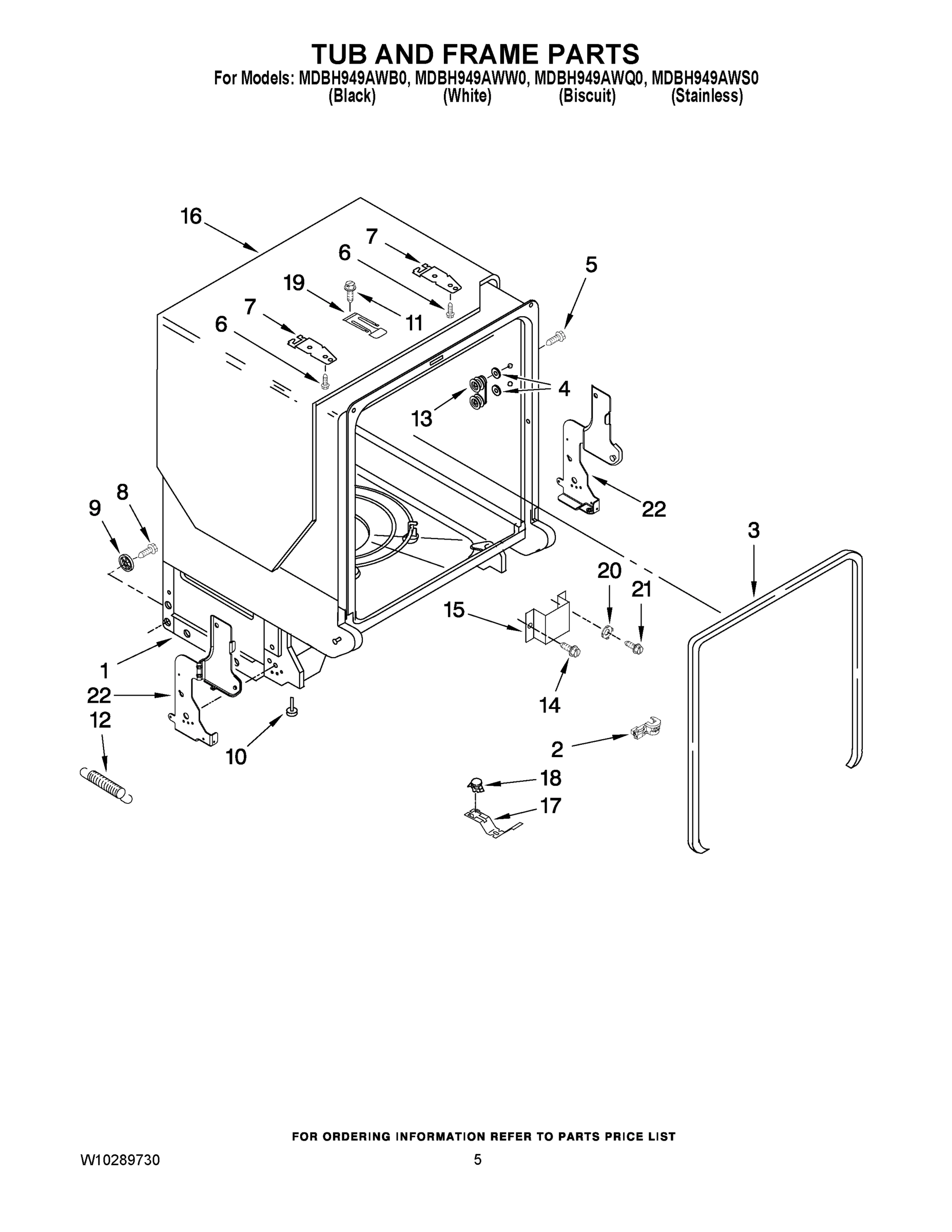 05 - TUB AND FRAME PARTS