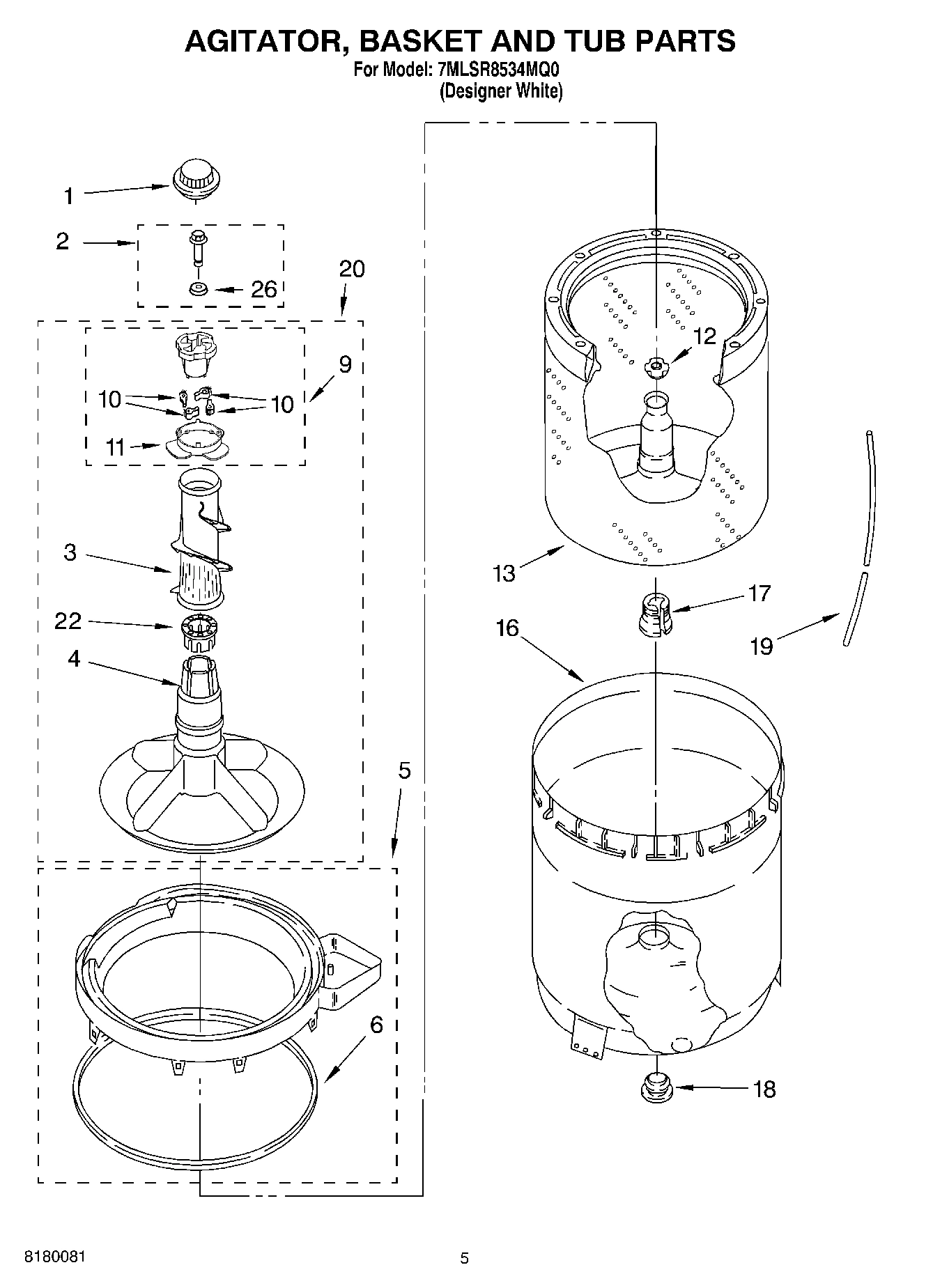 03 - AGITATOR, BASKET AND TUB PARTS