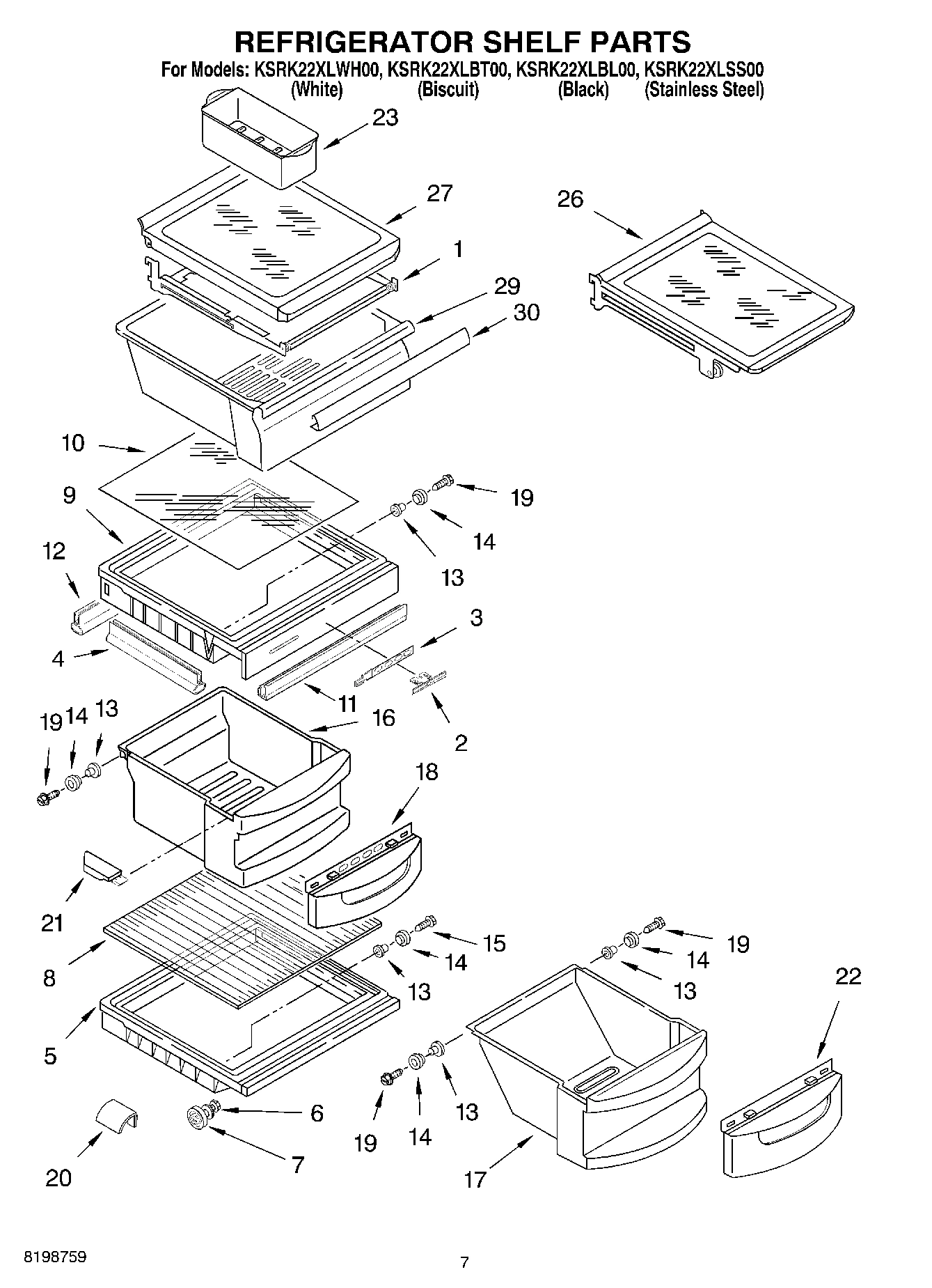 05 - REFRIGERATOR SHELF PARTS