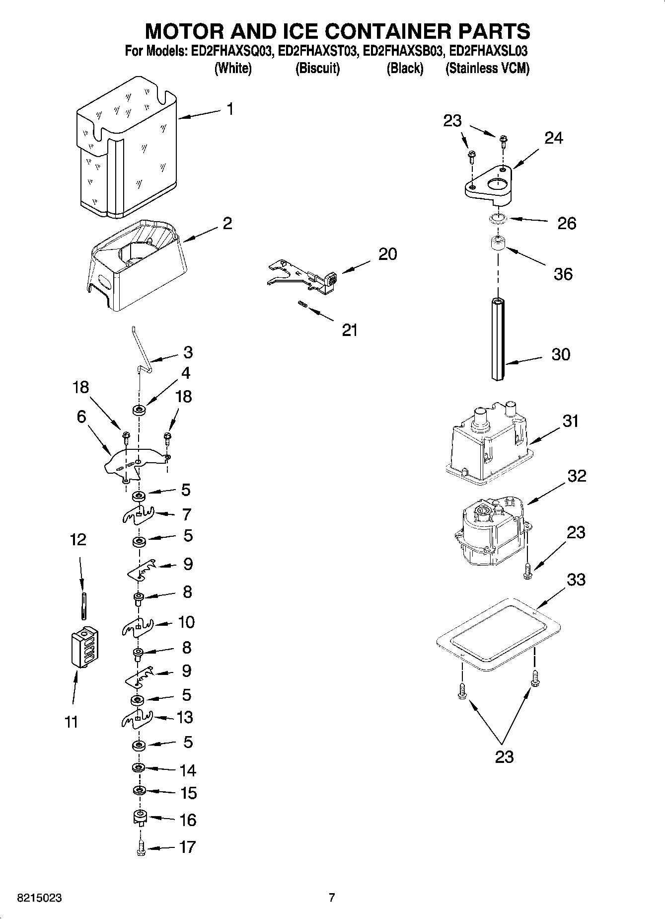 05 - MOTOR AND ICE CONTAINER PARTS