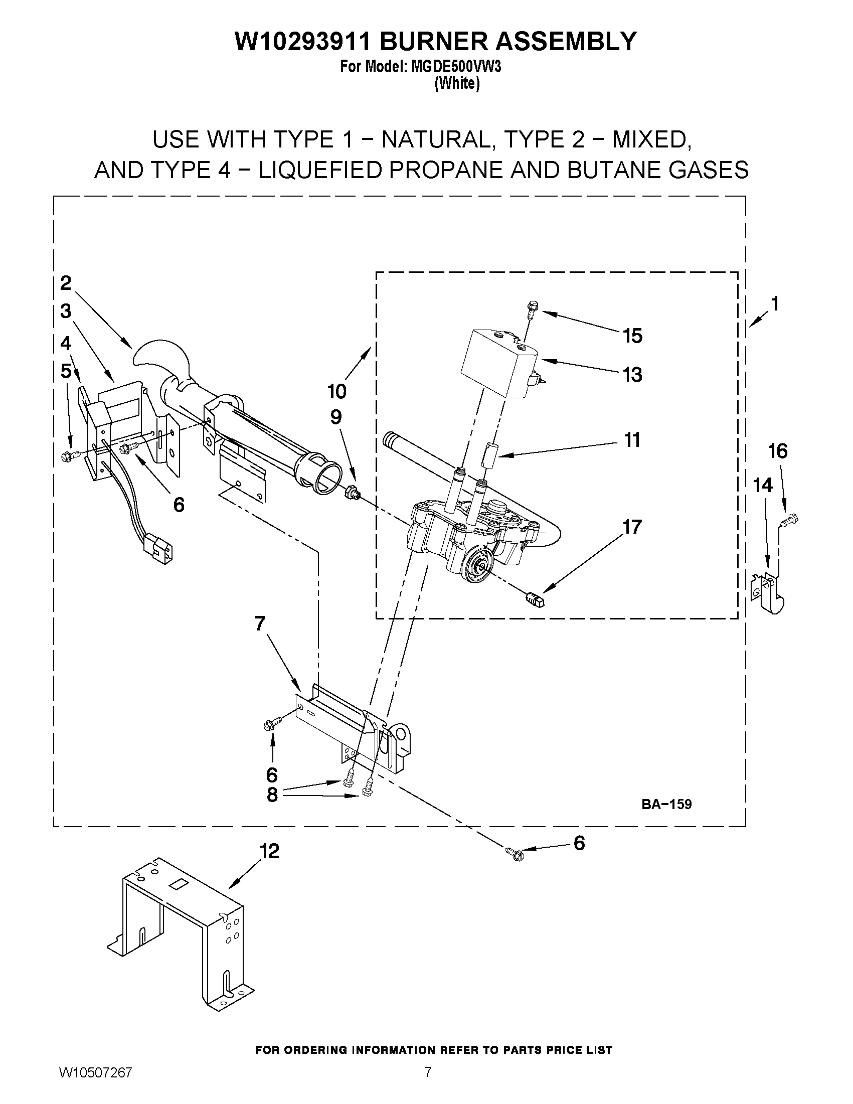 04 - W10293911 BURNER ASSEMBLY