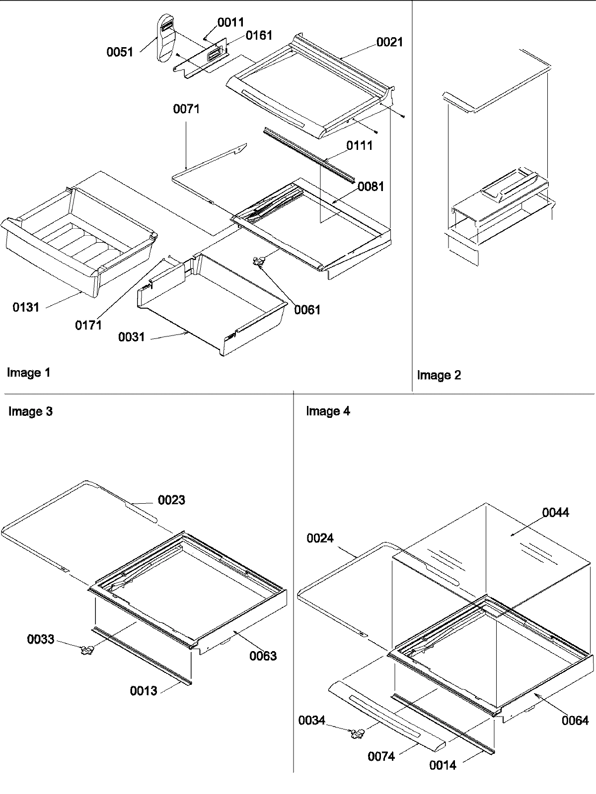 03 - DELI, SHELVES, CRISPER ASSY