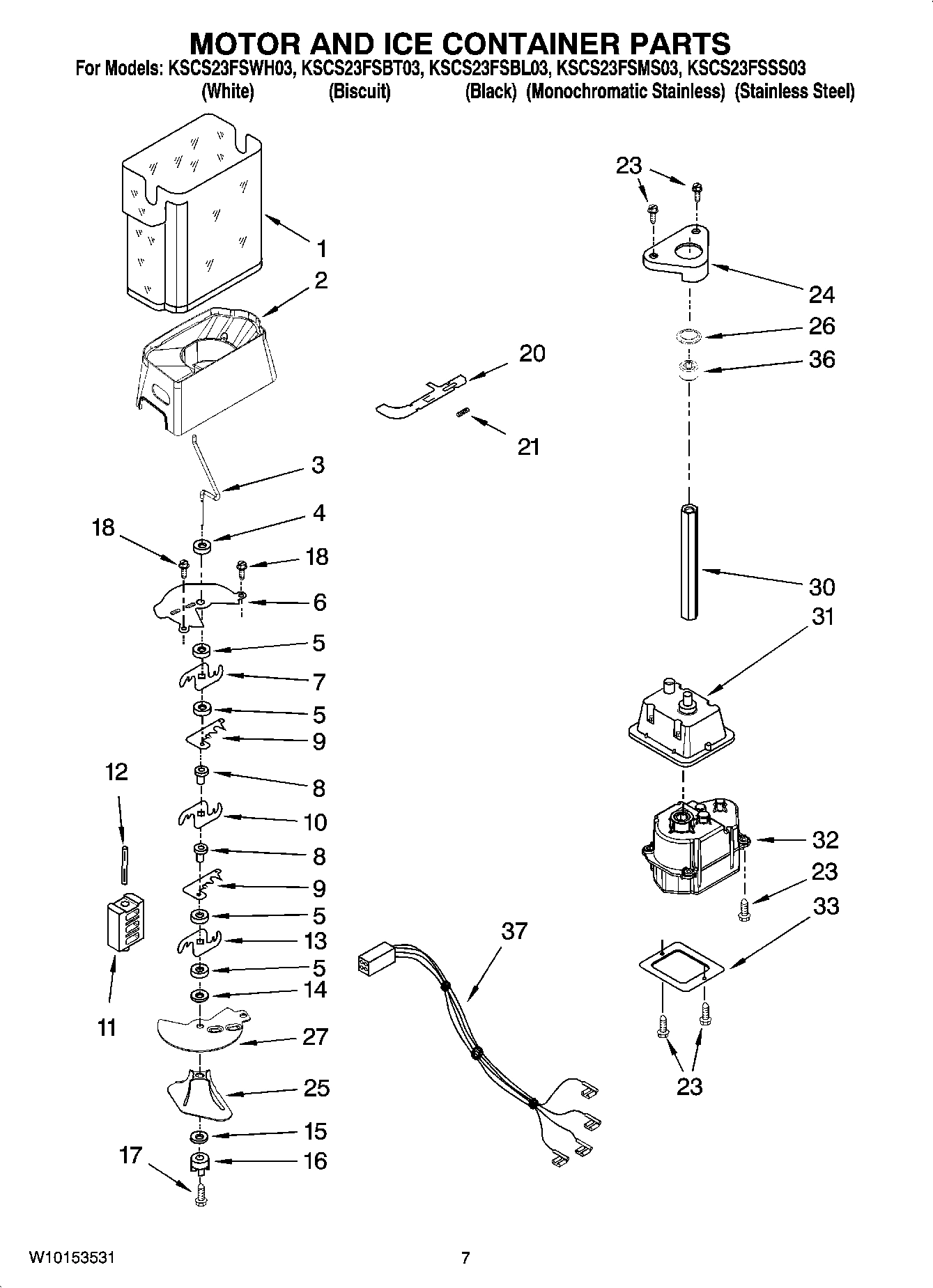 05 - MOTOR AND ICE CONTAINER PARTS