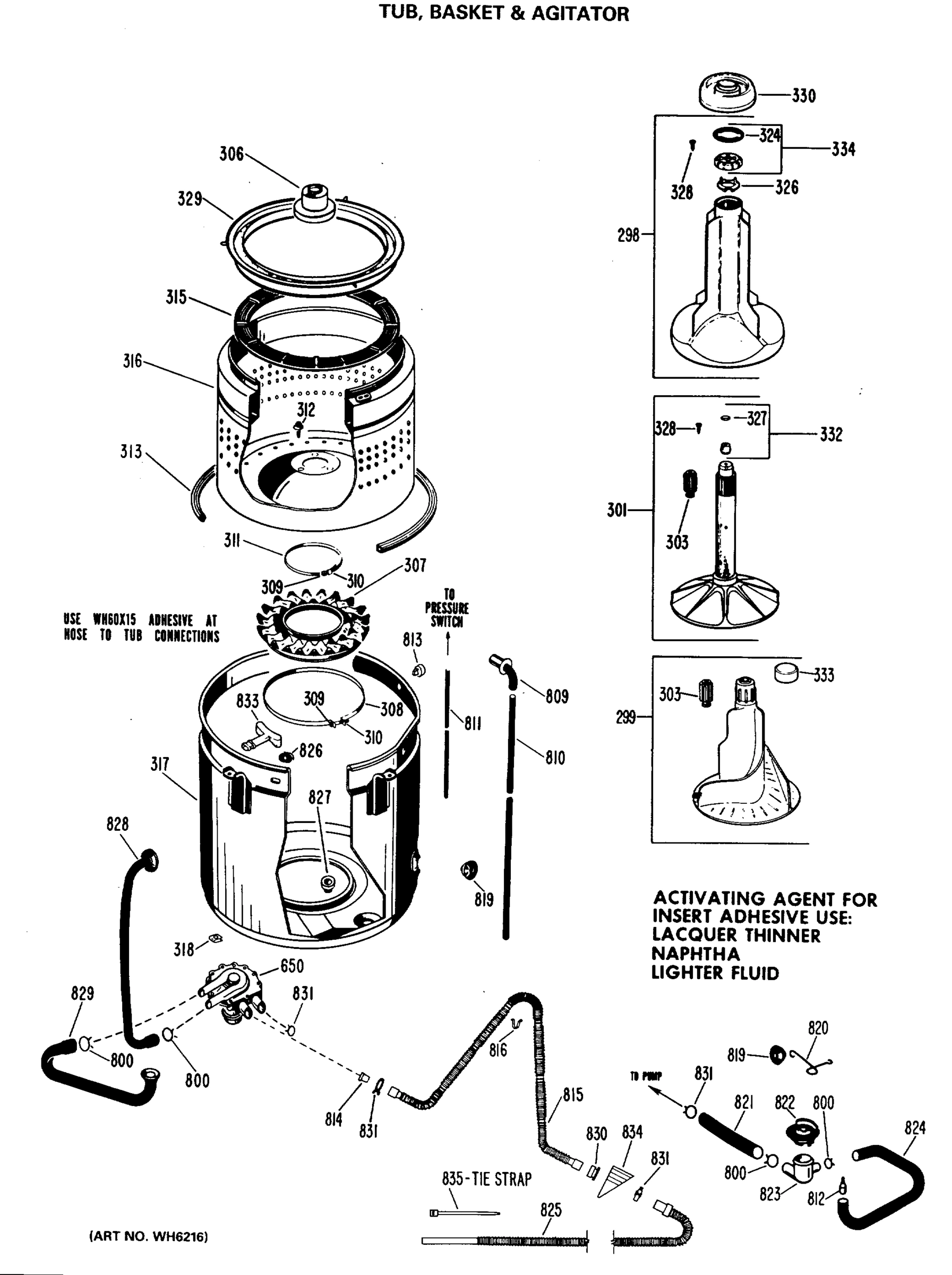 TUB, BASKET & AGITATOR