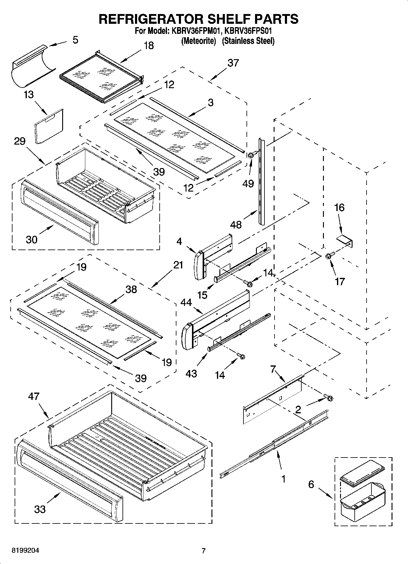05 - REFRIGERATOR SHELF PARTS