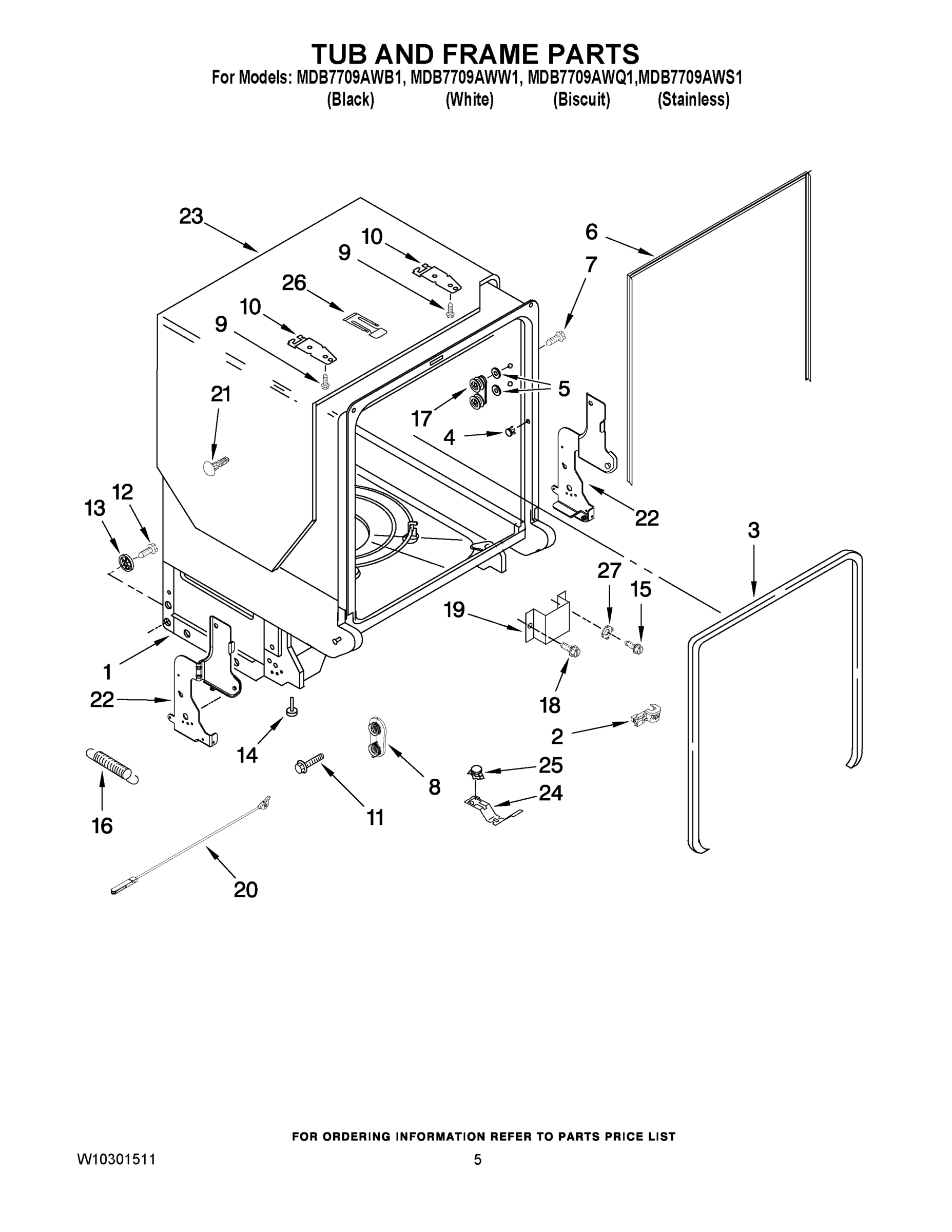 05 - TUB AND FRAME PARTS
