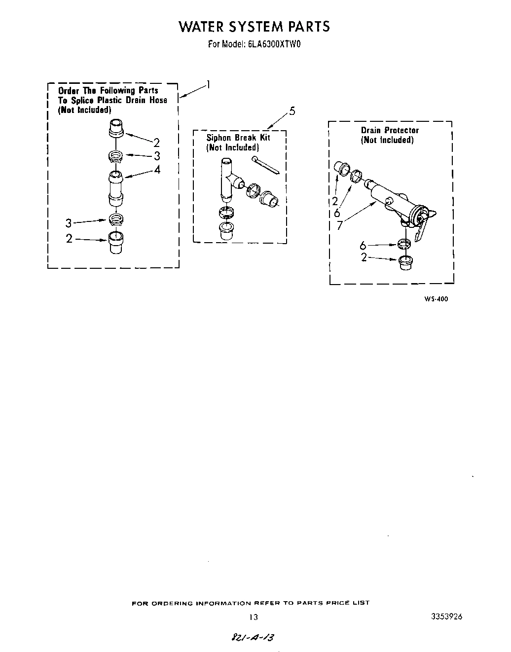 11 - WATER SYSTEM, LITERATURE AND OPTIONAL