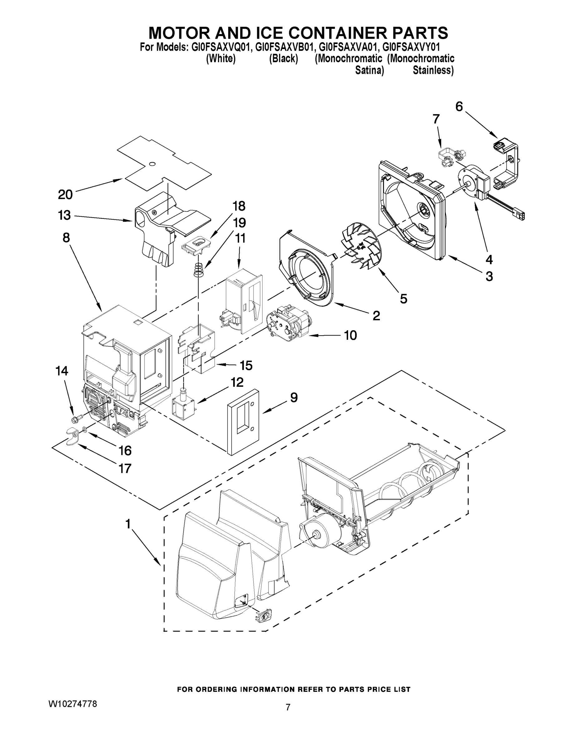 04 - MOTOR AND ICE CONTAINER PARTS