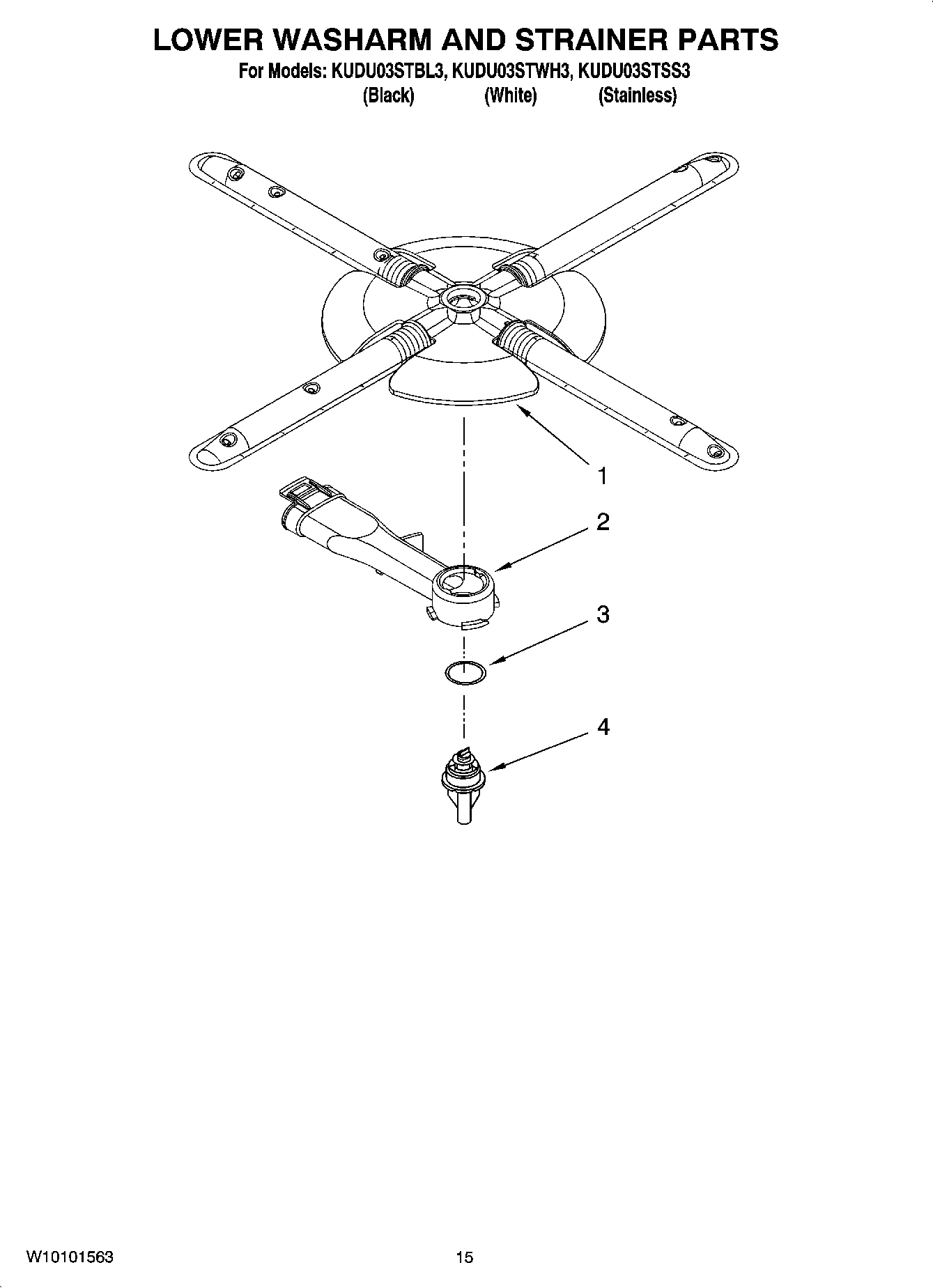 12 - LOWER WASHARM AND STRAINER PARTS, OPTIONAL PARTS (NOT INCLUDED)