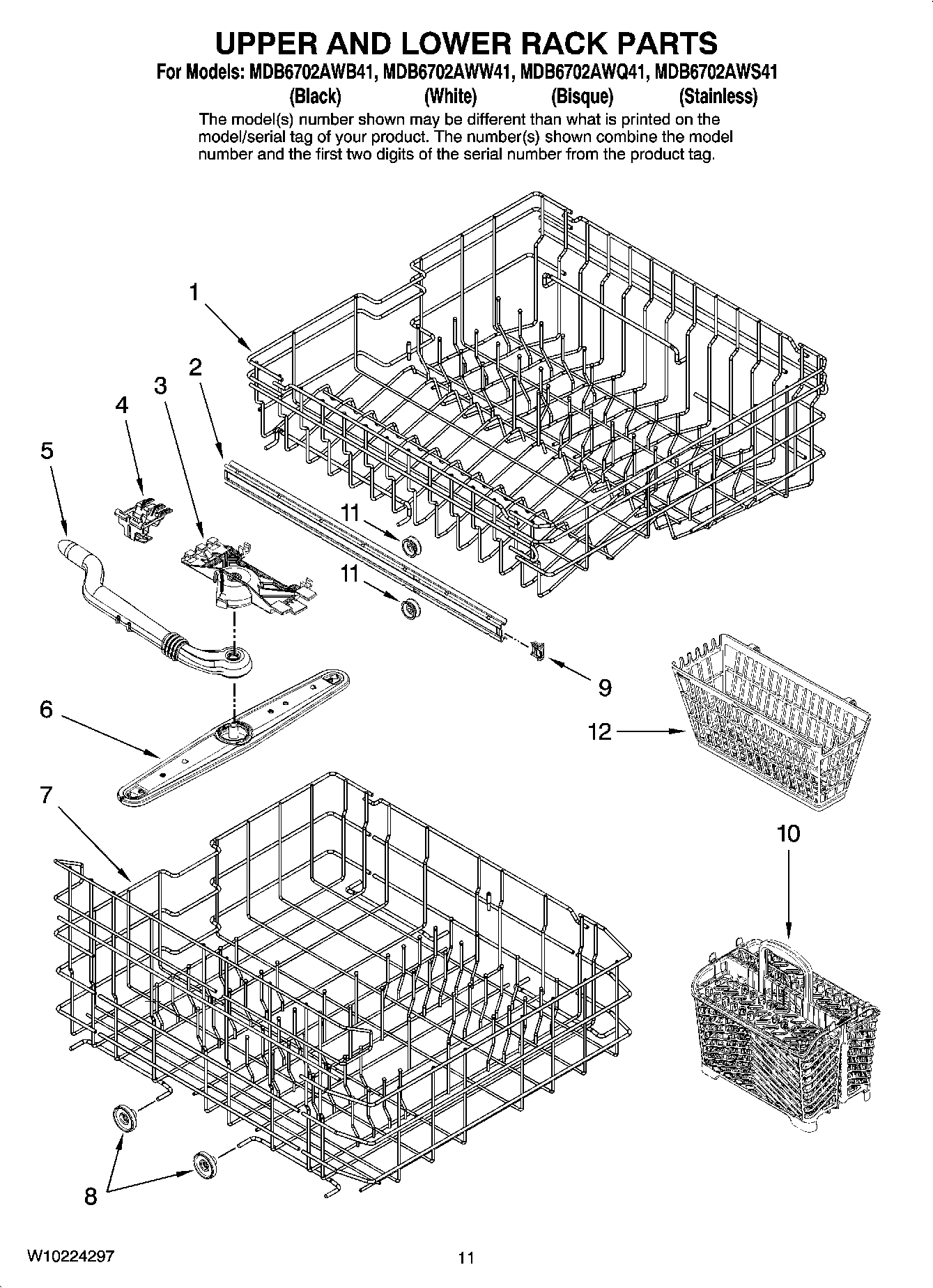 09 - UPPER AND LOWER RACK PARTS