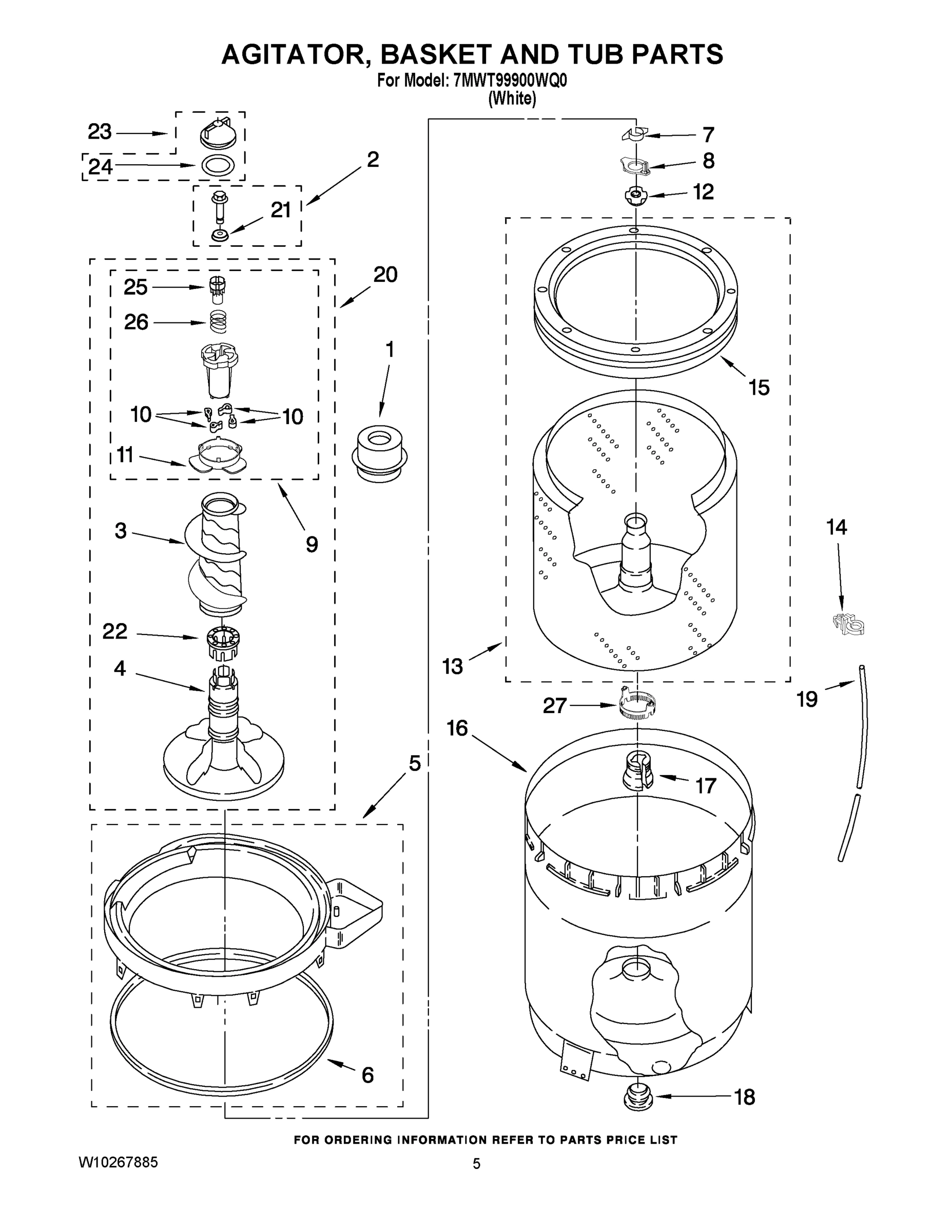 03 - AGITATOR, BASKET AND TUB PARTS