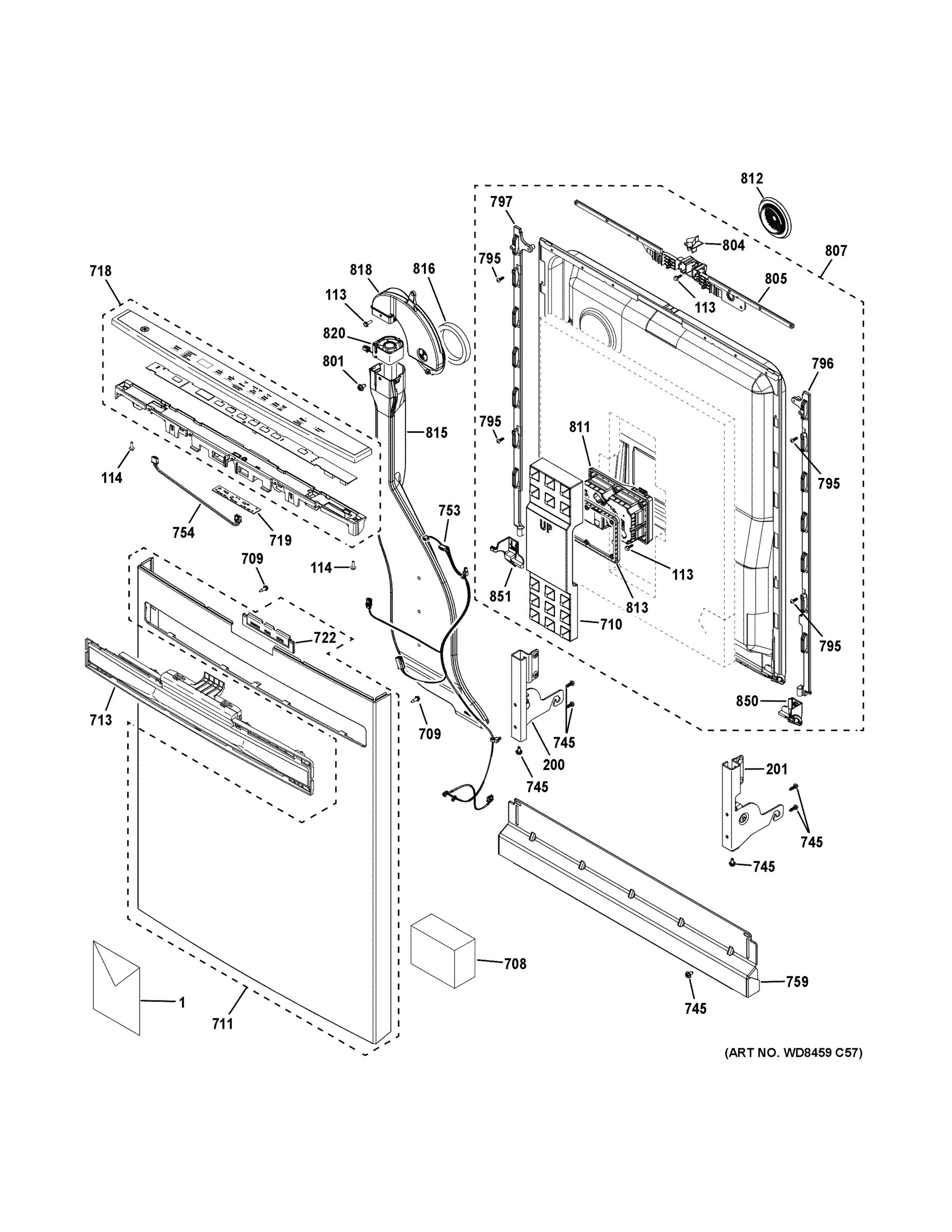 ESCUTCHEON & DOOR ASSEMBLY