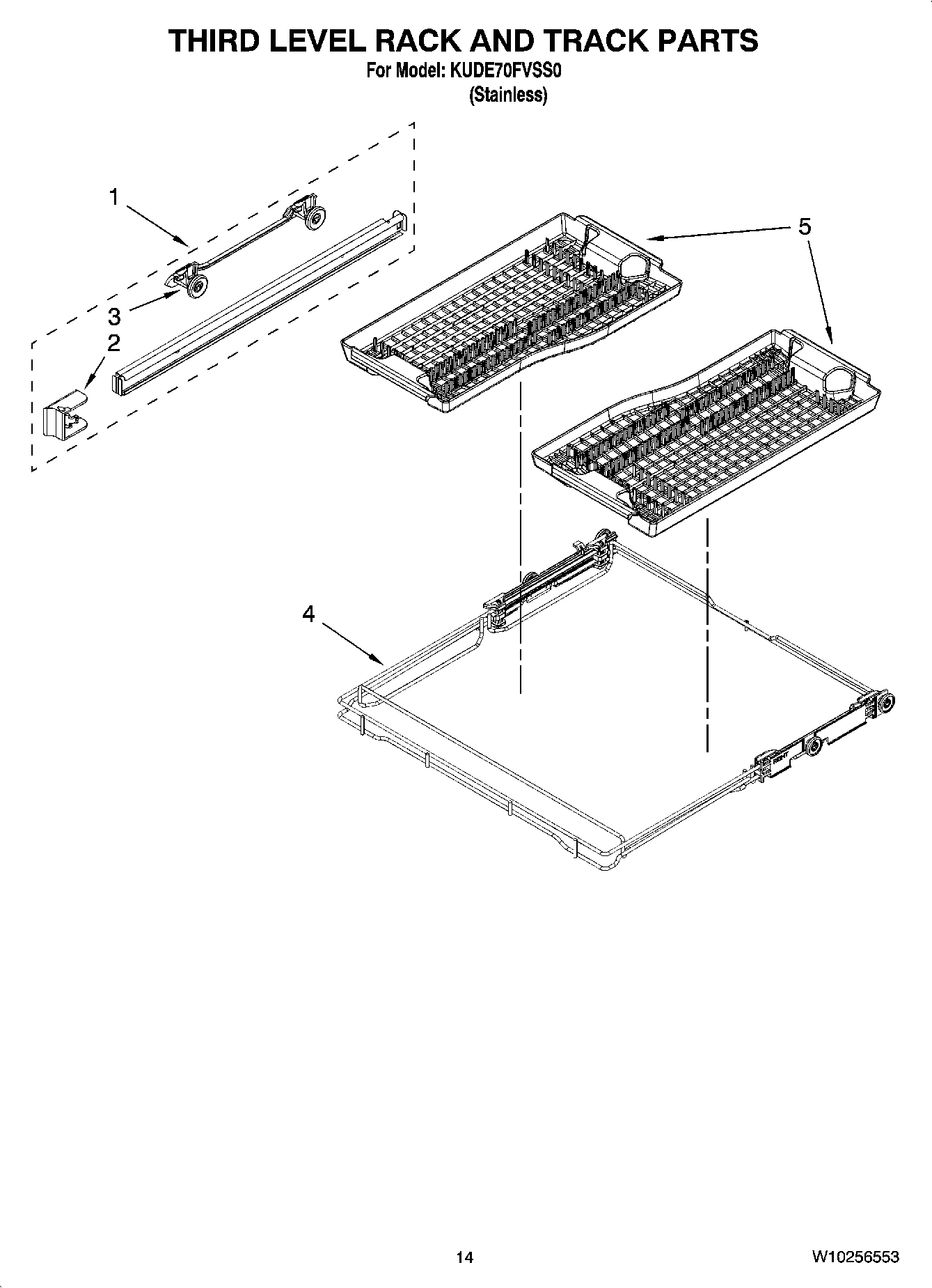 11 - THIRD LEVEL RACK AND TRACK PARTS, OPTIONAL PARTS (NOT INCLUDED)