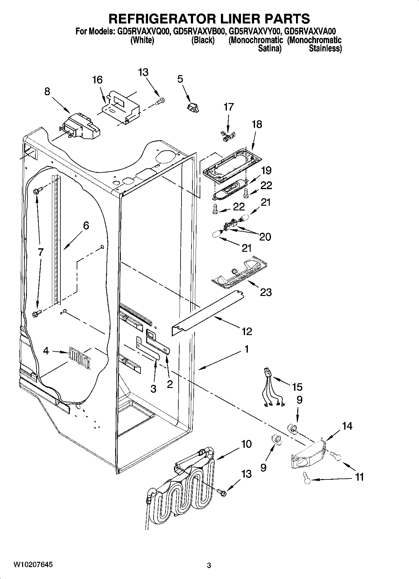 02 - REFRIGERATOR LINER PARTS