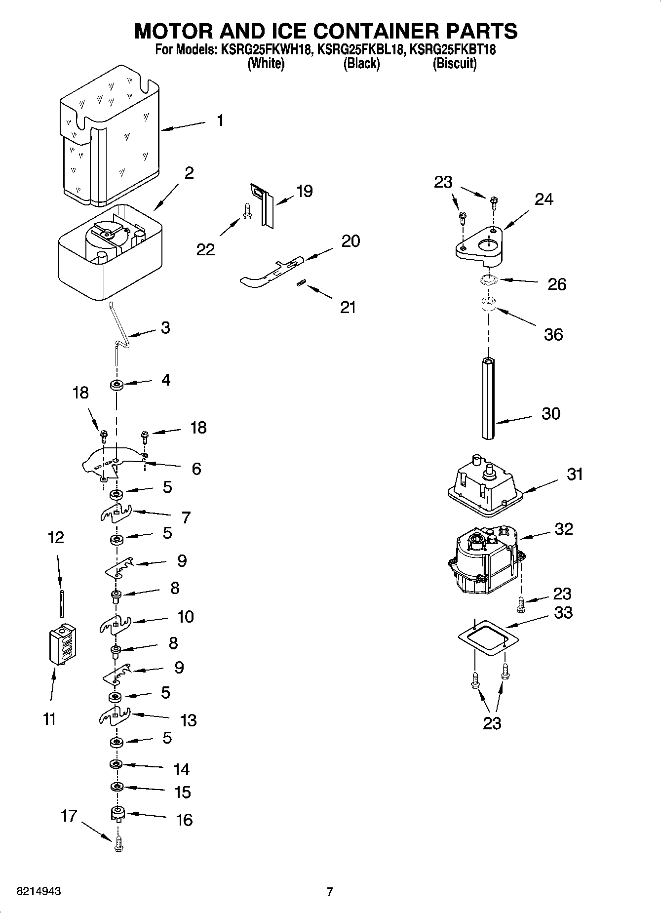 05 - MOTOR AND ICE CONTAINER PARTS