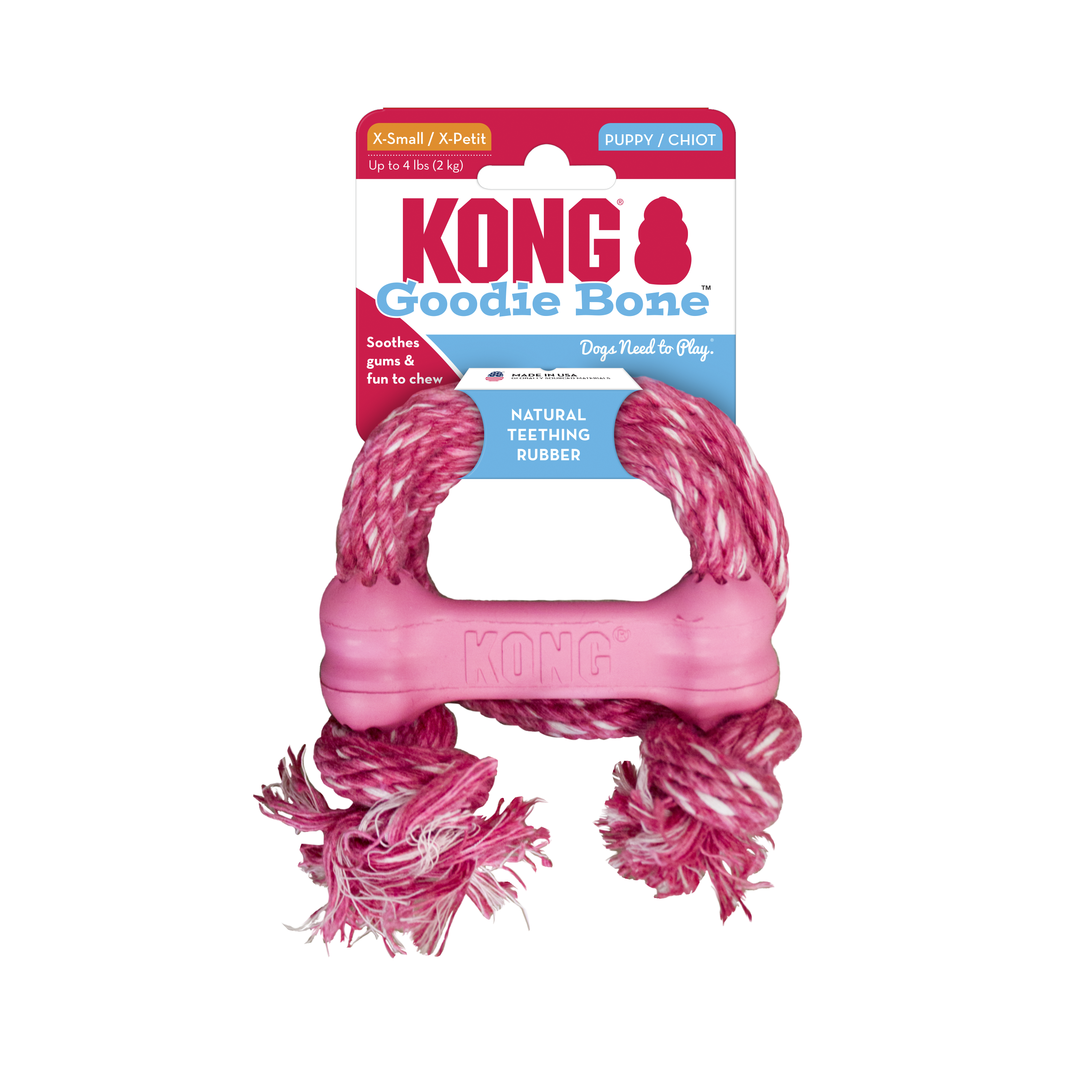 KONG Puppy Goodie Bone w/Rope onpack product image