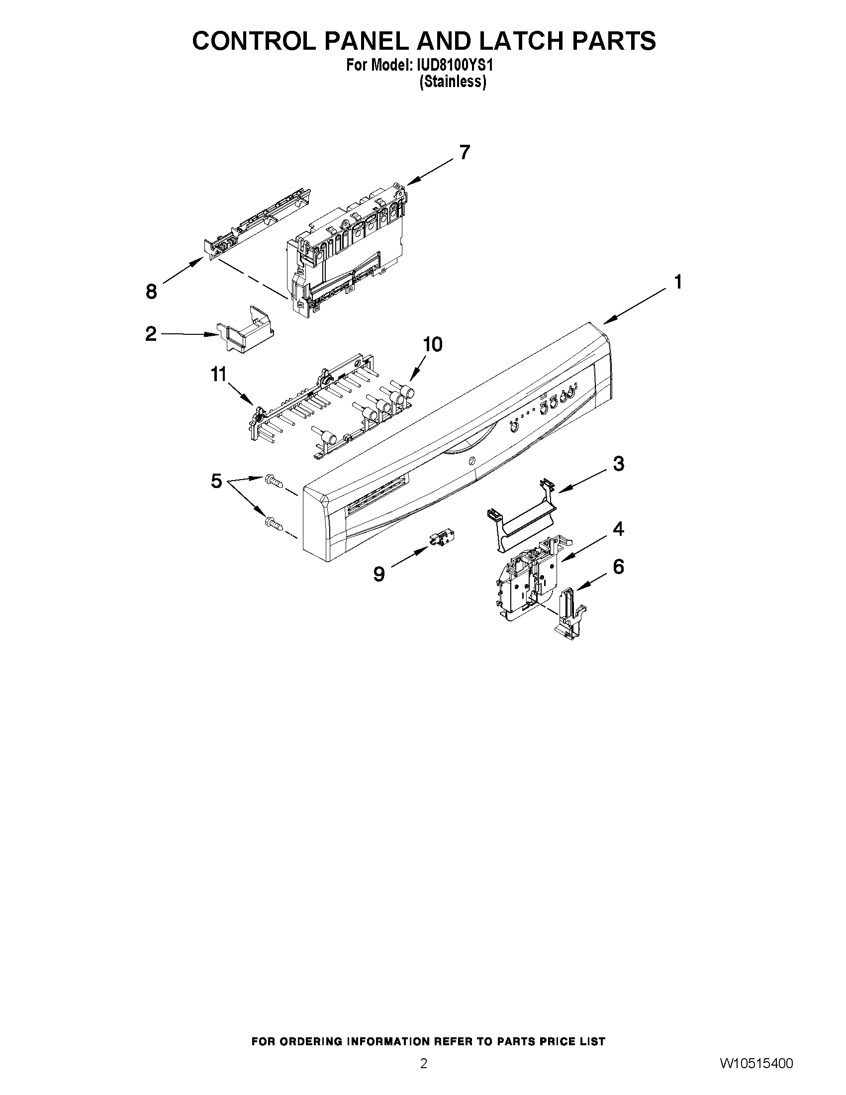 02 - CONTROL PANEL AND LATCH PARTS