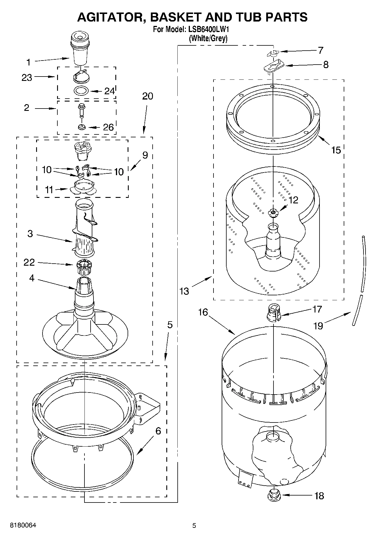 03 - AGITATOR, BASKET AND TUB PARTS
