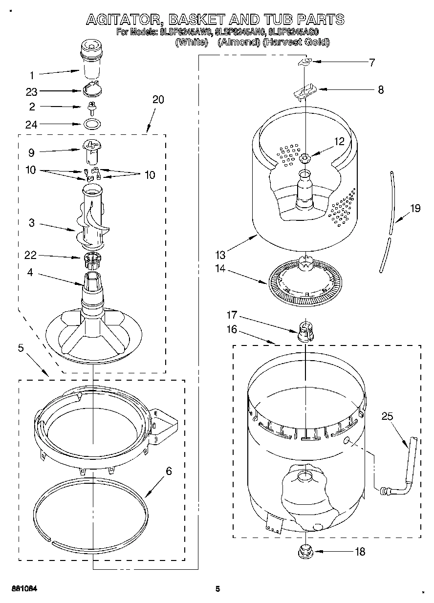 04 - AGITATOR, BASKET AND TUB