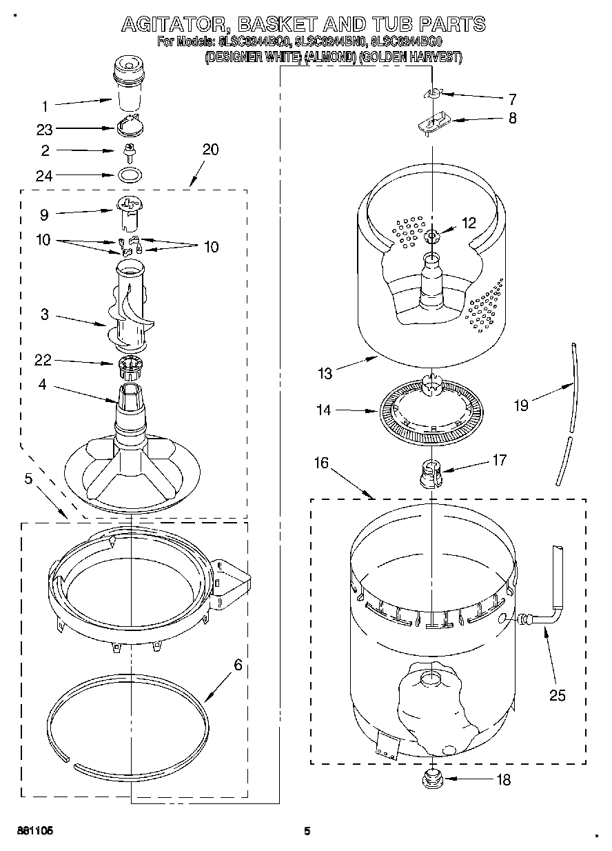 04 - AGITATOR, BASKET AND TUB
