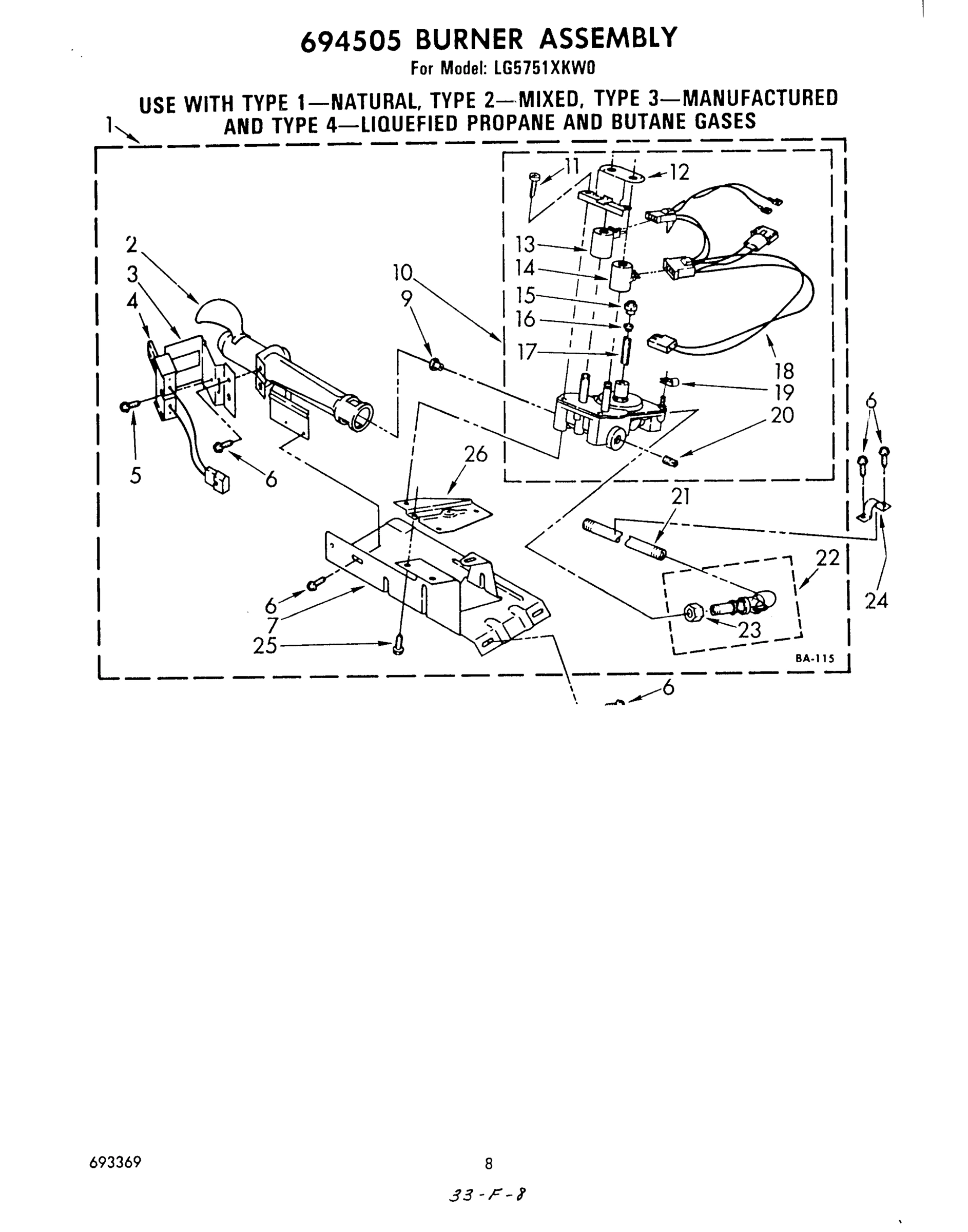 06 - 694505 BURNER ASSEMBLY