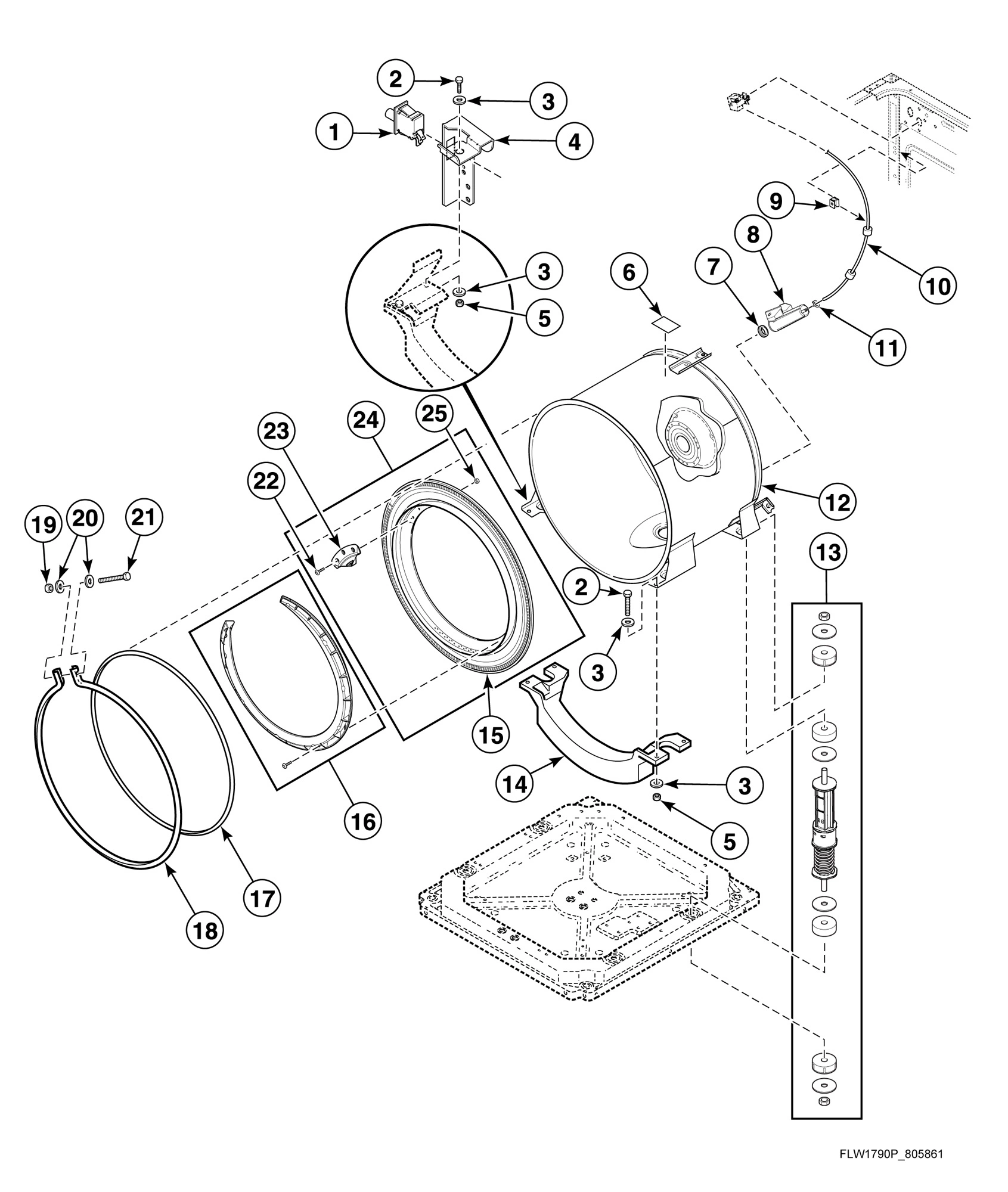 Outer Tub, Front and Clamp Ring