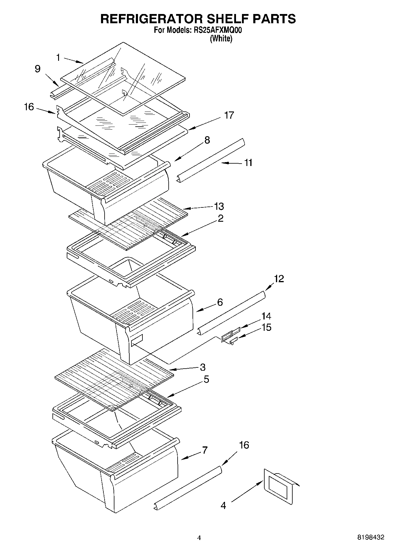 03 - REFRIGERATOR SHELF PARTS