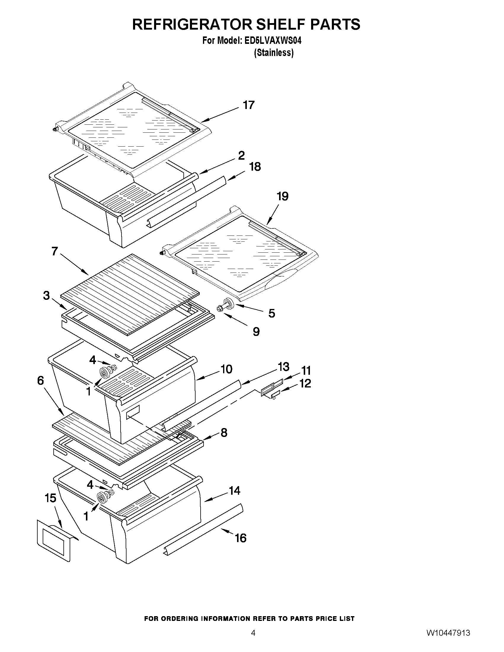 03 - REFRIGERATOR SHELF PARTS