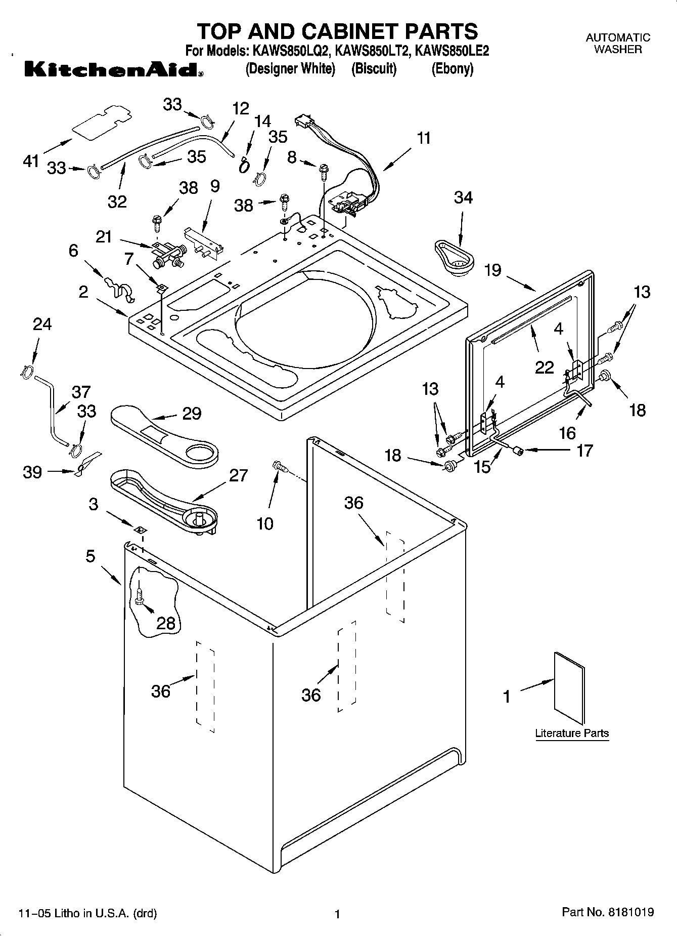 01 - TOP AND CABINET PARTS